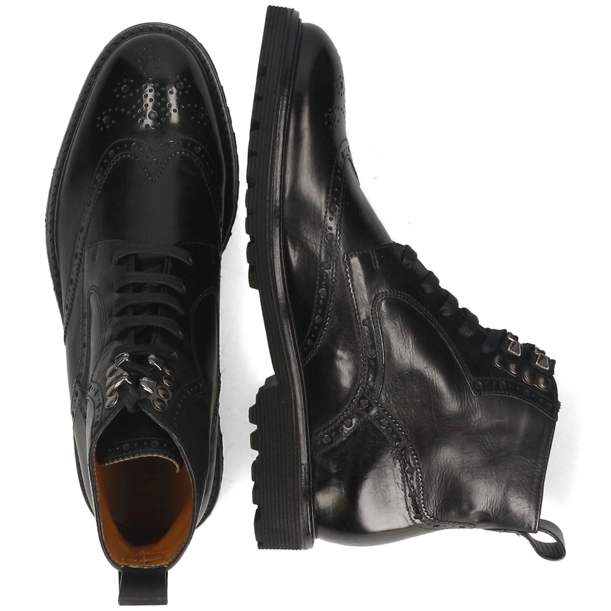 Melvin & Hamilton Trevor 34 Leder-Schnürstiefeletten für Herren Stiefelette Flache Absätze, Echtes Leder, Vegetabile Gerbung