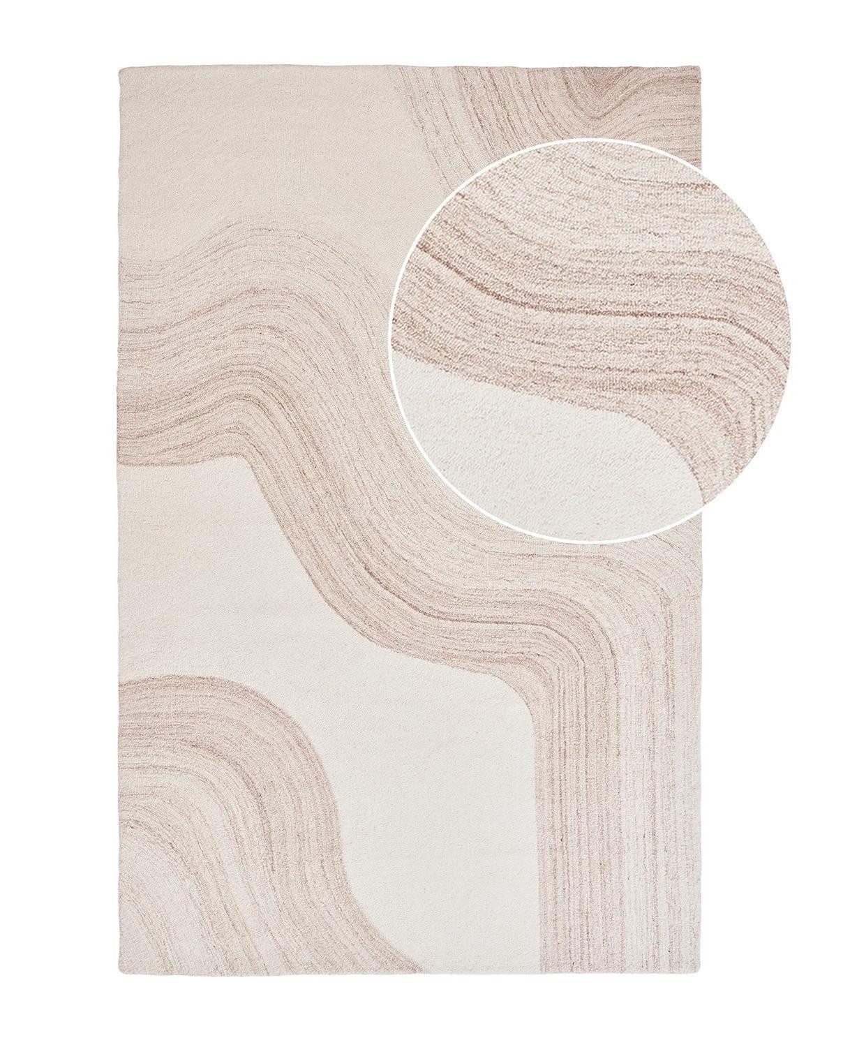 House Nordic Teppich SURAT, 200 x 300 cm, Beige, Hellbraun, Wolle, rechteckig, handgetuftet