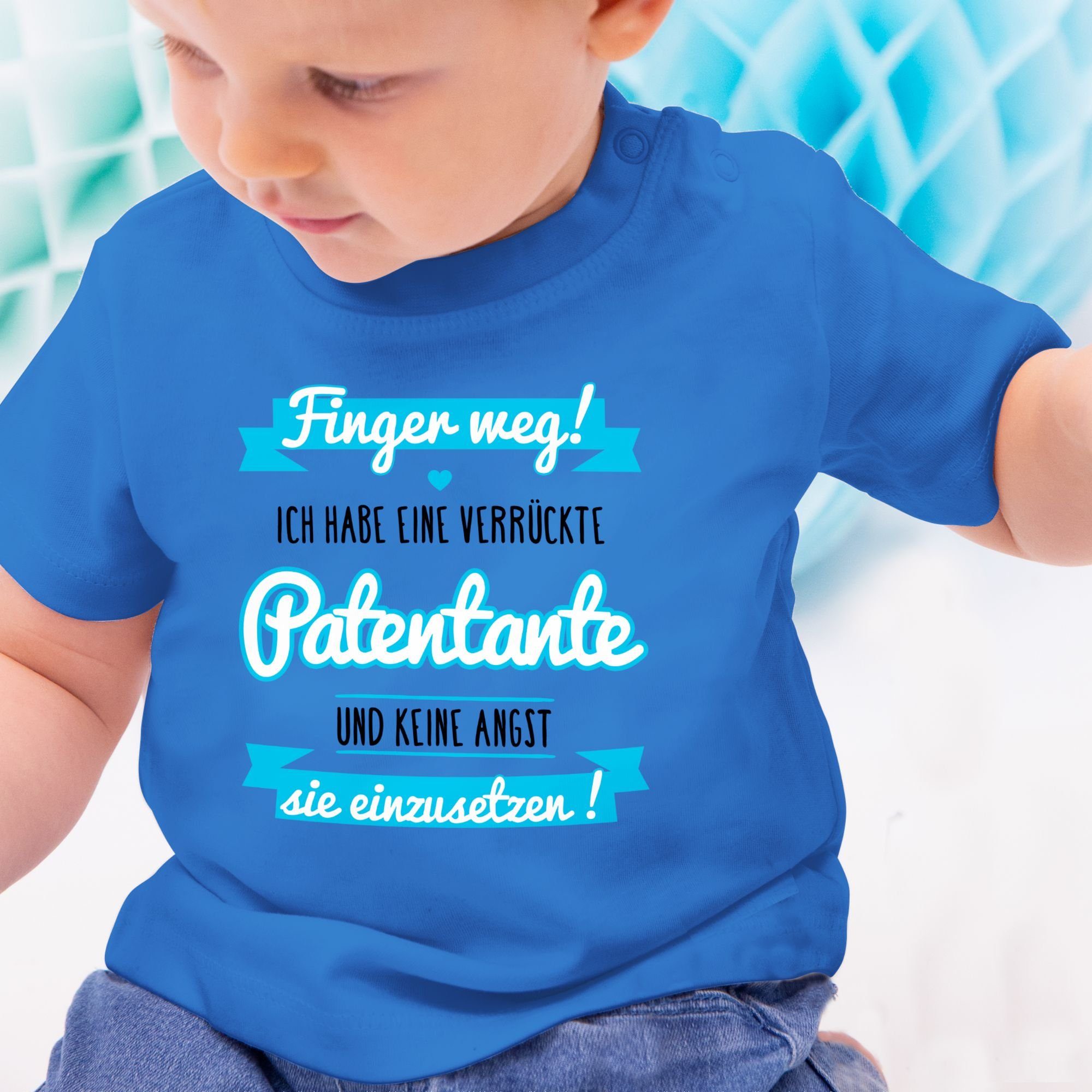 Patentante Shirtracer Ich T-Shirt - blau/schwarz habe 1 Royalblau verrückte eine Patentante Baby