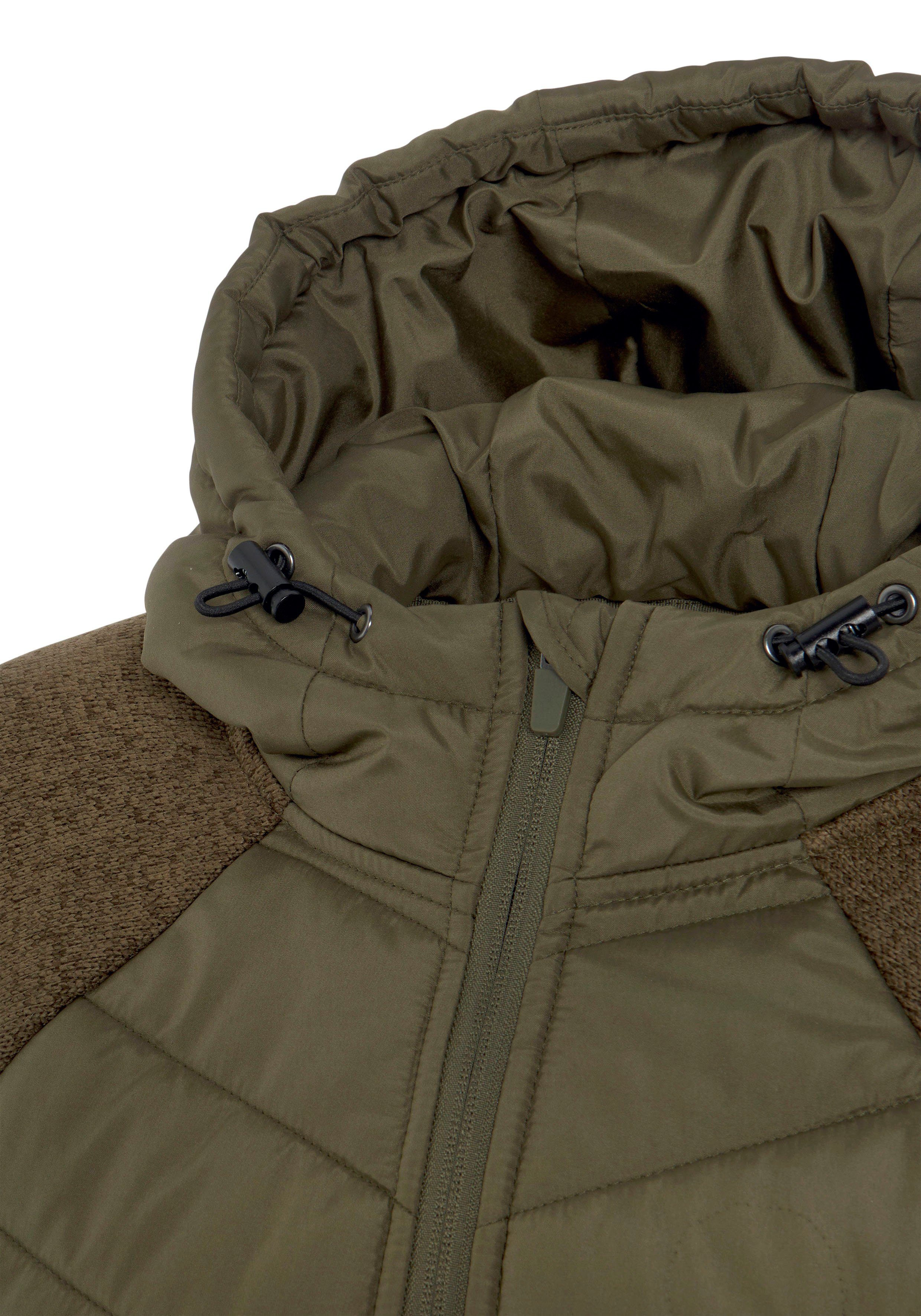 Vivance Steppjacke mit Strickfleece-Ärmeln khaki