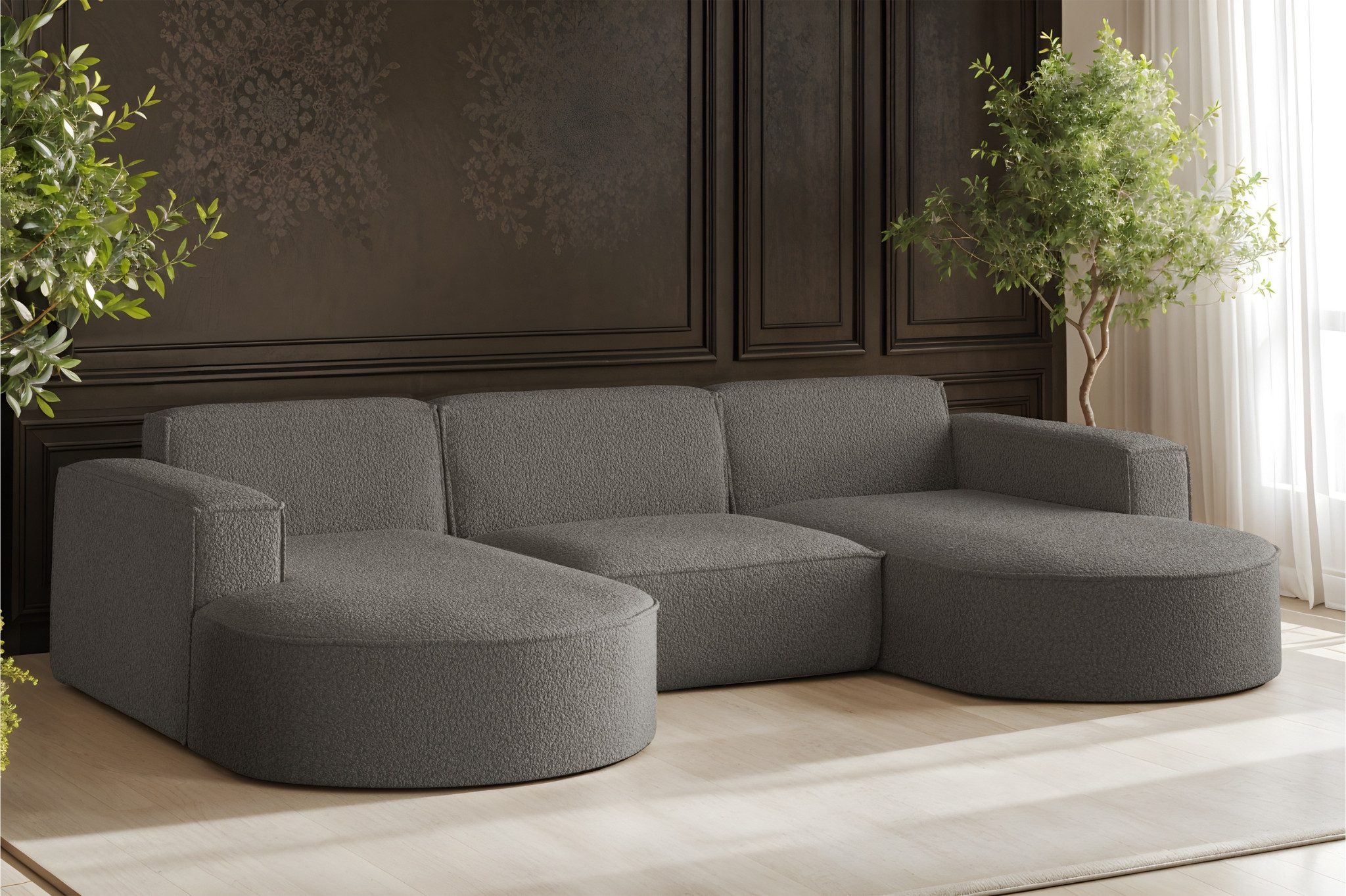 Kaiser Möbel Ecksofa Sofa U form, Couch MODENA U STUDIO stoff Verita, Poso, Quelle