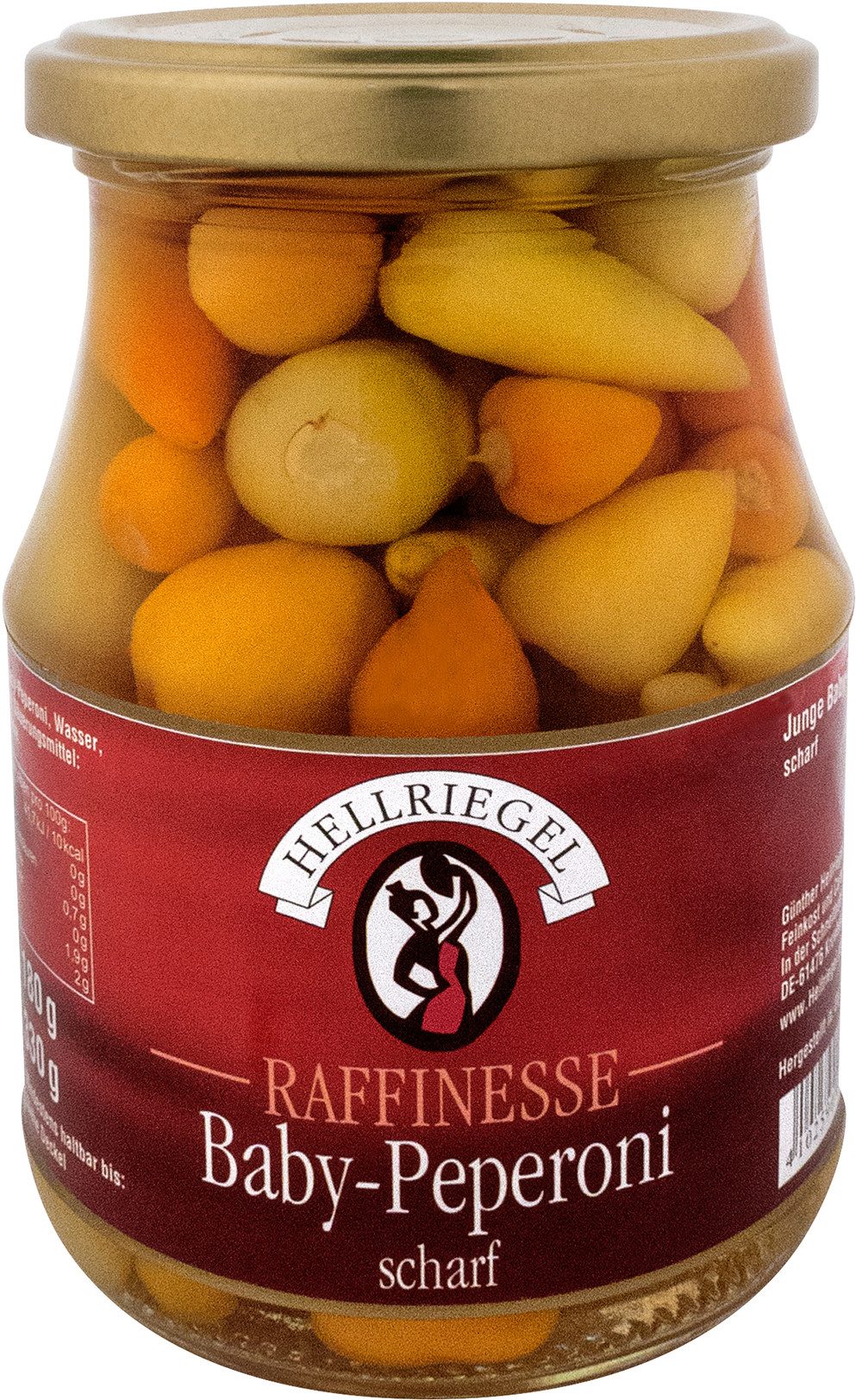HELLRIEGEL Gemüsekonserve, Raffinesse Baby-Peperoni extra scharf