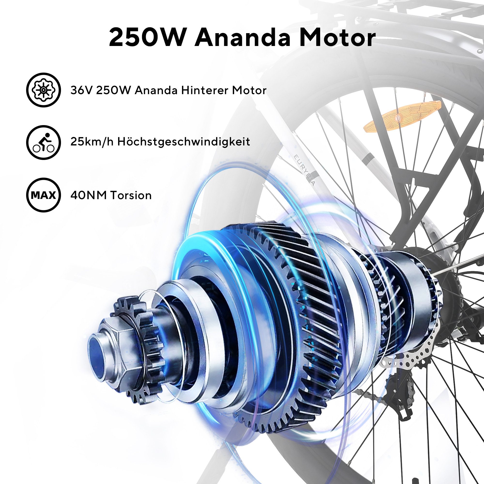 VECOCRAFT E-Bike Cityrad Eurybia 25 km/h ebike herren 28 zoll, 7 Gang Shimano, Kettenschaltung, Heckmotor, 375 Wh