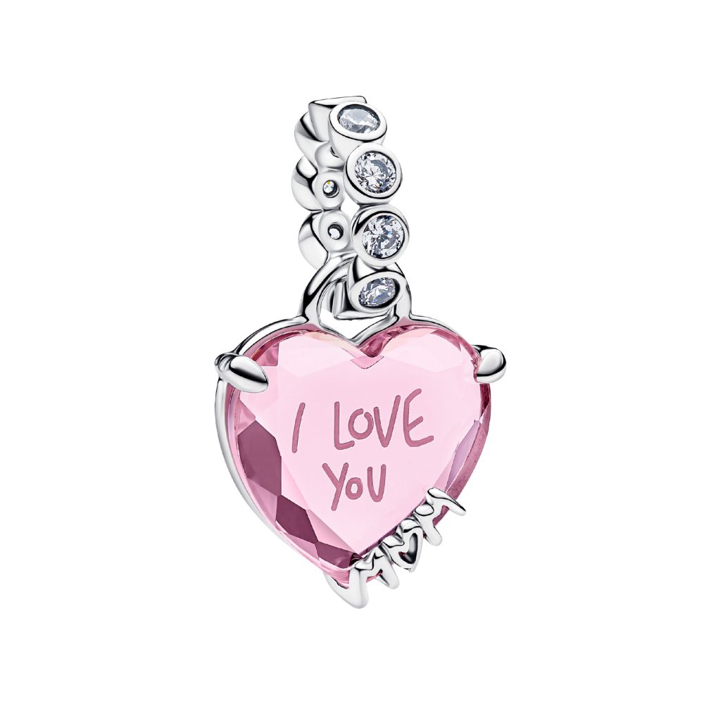 Pandora Charm Herz 794464C01, Rosa, Herz, Muttertag, Zirkonia
