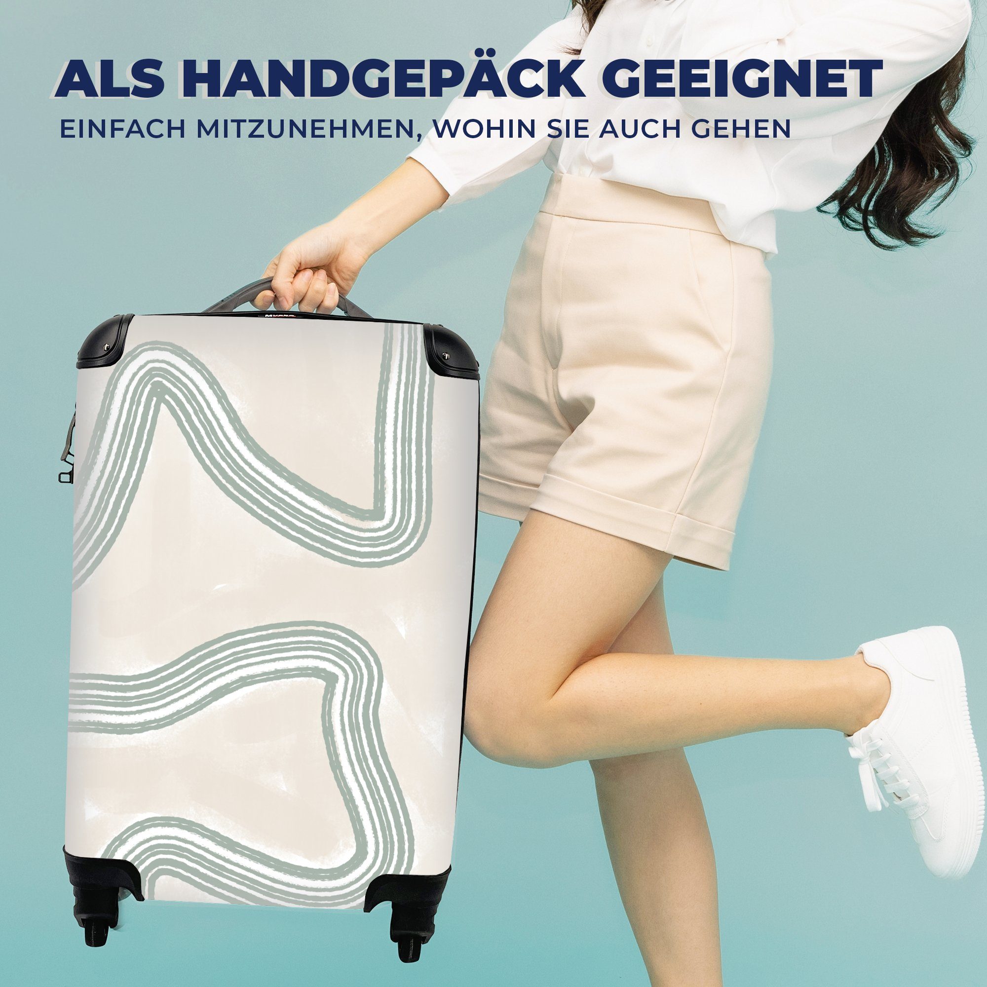 Reisetasche Design, Linie 4 Rollen, Reisekoffer Trolley, - Handgepäckkoffer rollen, MuchoWow mit Abstrakt für - Ferien, Handgepäck