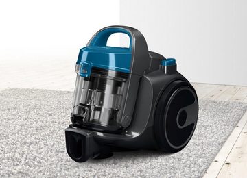 BOSCH Bodenstaubsauger Serie 2 BGC05A220A, Hygiene-Filter, kompakt, platzsparend, leicht, 700 W, beutellos, für Parkett/Teppich/Fliesen, hohe Saugkraft, langes Kabel, blau