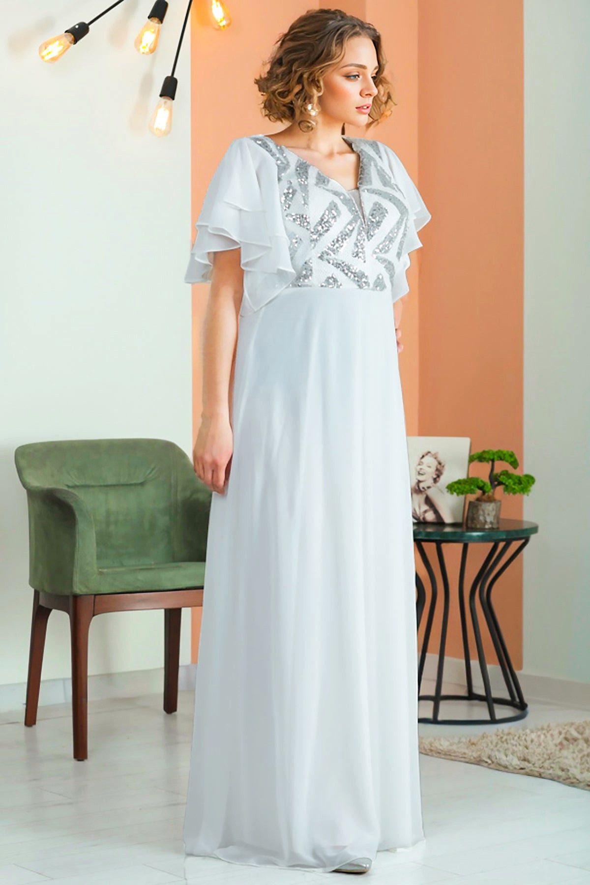 Modabout Abendkleid Langes Maxikleid Hochzeitskleid für Damen - NELB0553D9827EKR (1-tlg)