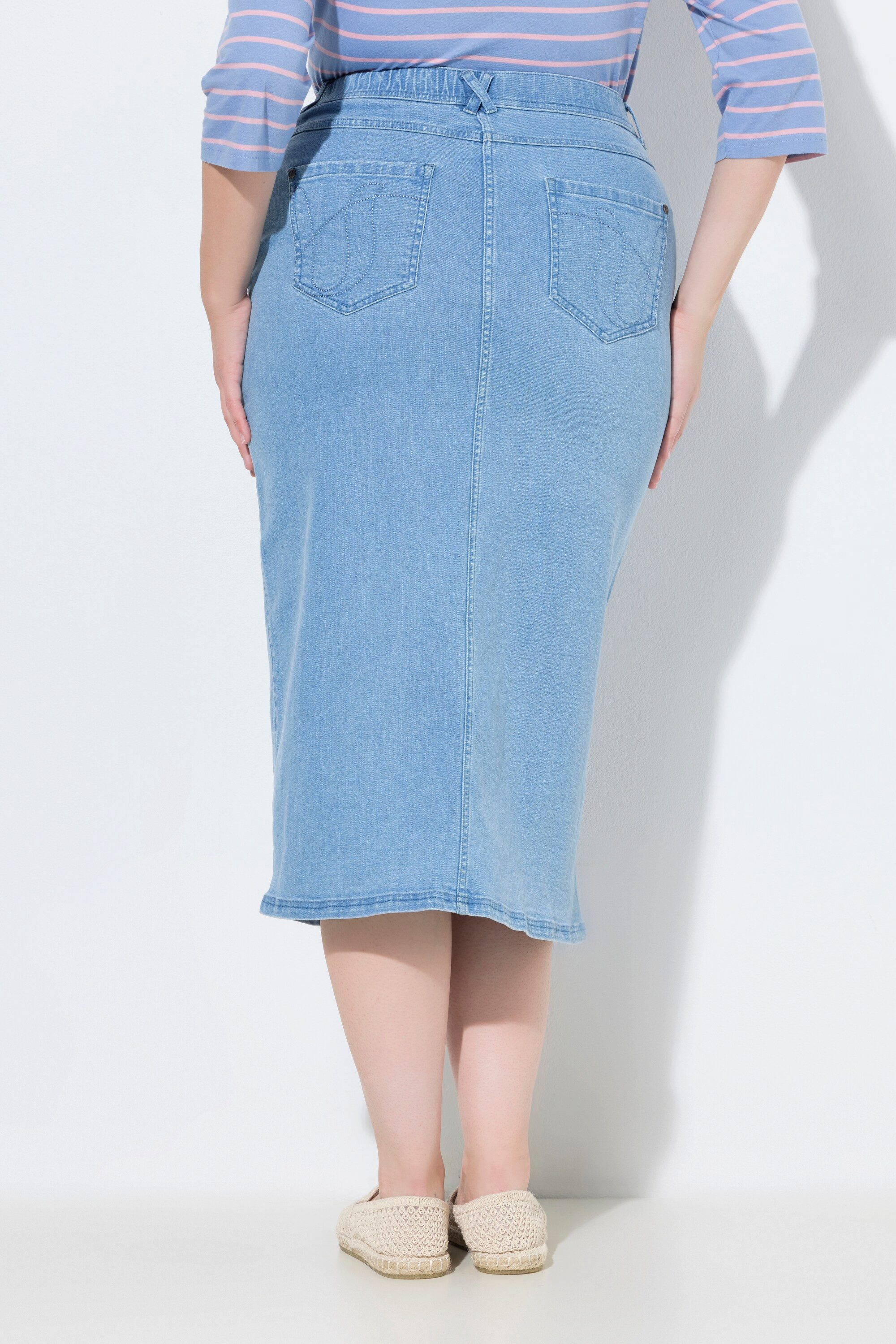 Ulla Popken Jeansrock Jeansrock Saumschlitz Biobaumwolle