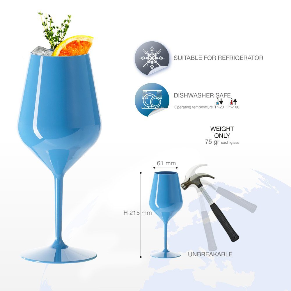 Doimoflair Weinglas DoimoFlair Weingläser aus Kunststoff bruchsicher Plastik, 2-tlg.