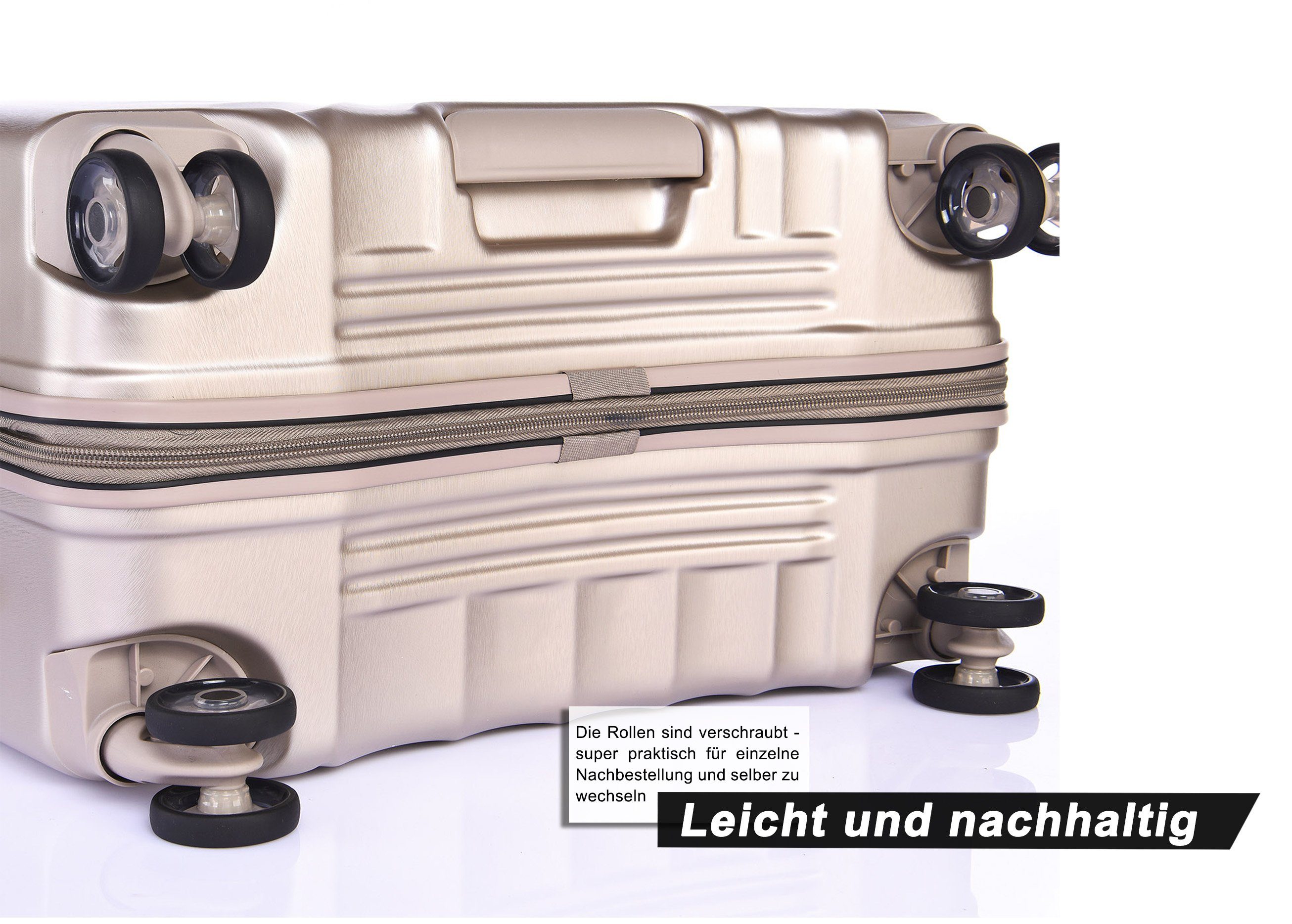 Verage Hartschalen-Trolley Kinetic M 24''Hartschalenkoffer, 4 Rollen, Volumenerweiterung, 4-Doppelrollen, TSA-Zahlenschloss Koffer – Bild 4 von 5