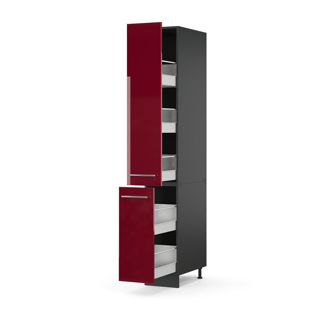 Vicco Hochschrank Fame-Line, Bordeaux Hochglanz/Anthrazit, 30 cm (1-St) – Bild 4 von 5