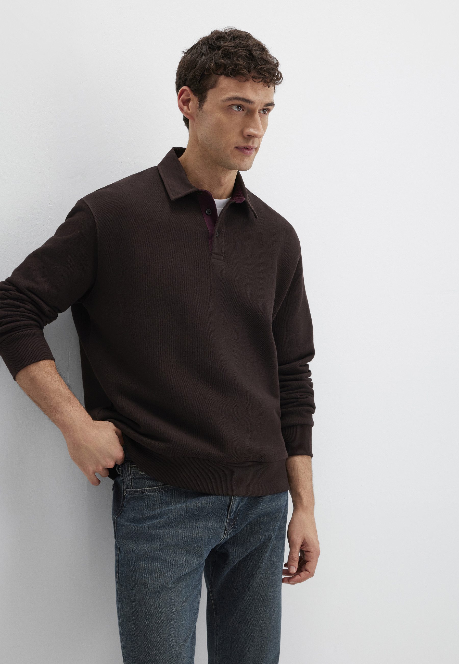 Mavi Polokragenpullover HALF BUTTONED SWEATSHIRT Premium Polo-Sweatshirt günstig online kaufen