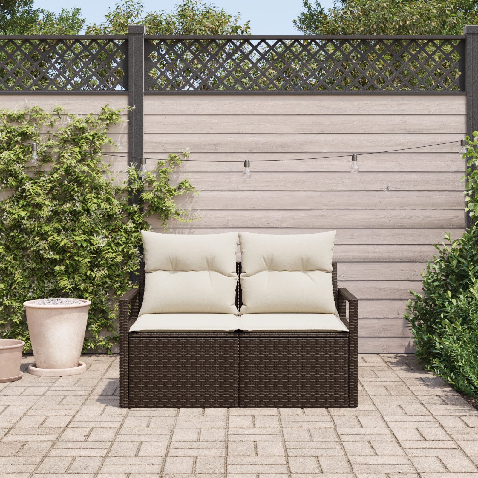 vidaXL Loungesofa Gartensofa 2-Sitzer mit Stauraum günstig online kaufen