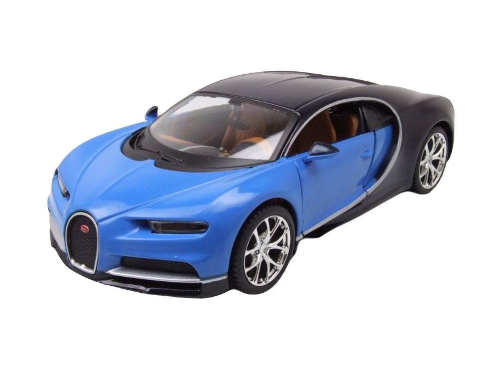 Maisto® Modellauto Bugatti Chiron 2016 blau dunkelblau, Maßstab 1:24
