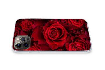 MuchoWow Handyhülle Blumen - Rosen - Rot, Handyhülle Apple iPhone 12 Pro, Smartphone-Bumper, Print, Handy