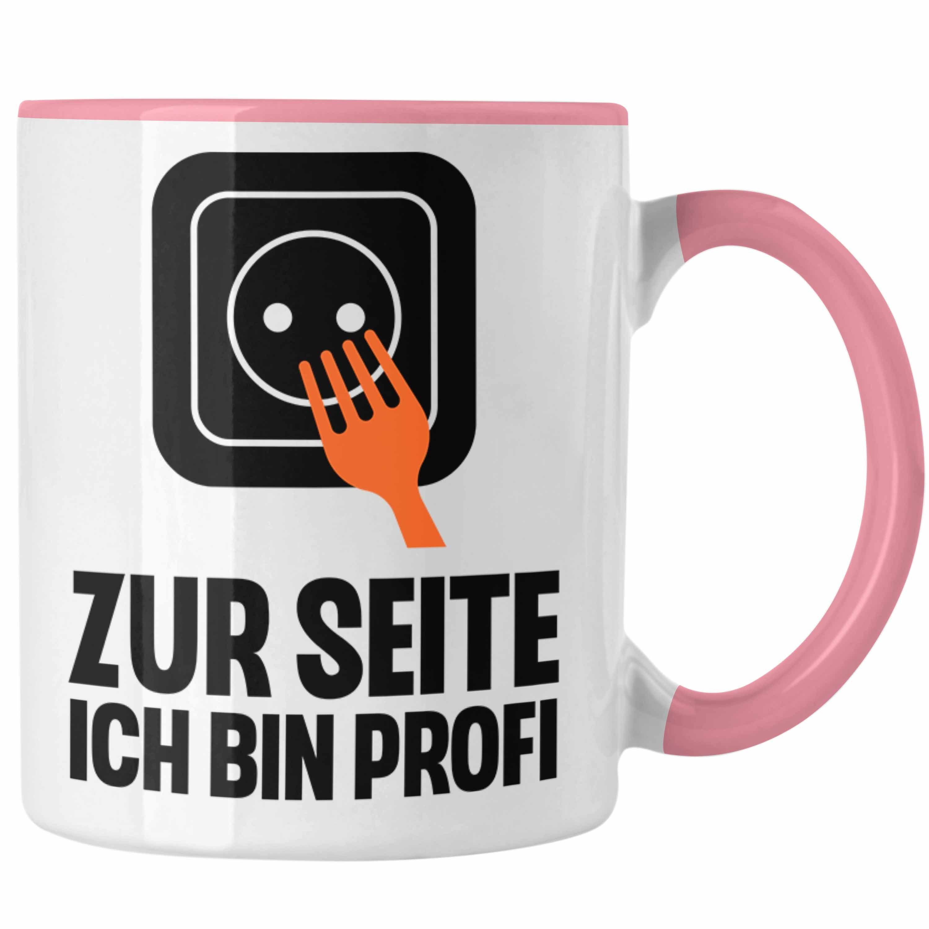 Trendation Tasse Trendation - Elektriker Tasse Spruch Männer Geschenk Lustig Gadget Geschenke Kaffeebecher Geschenkidee Rosa