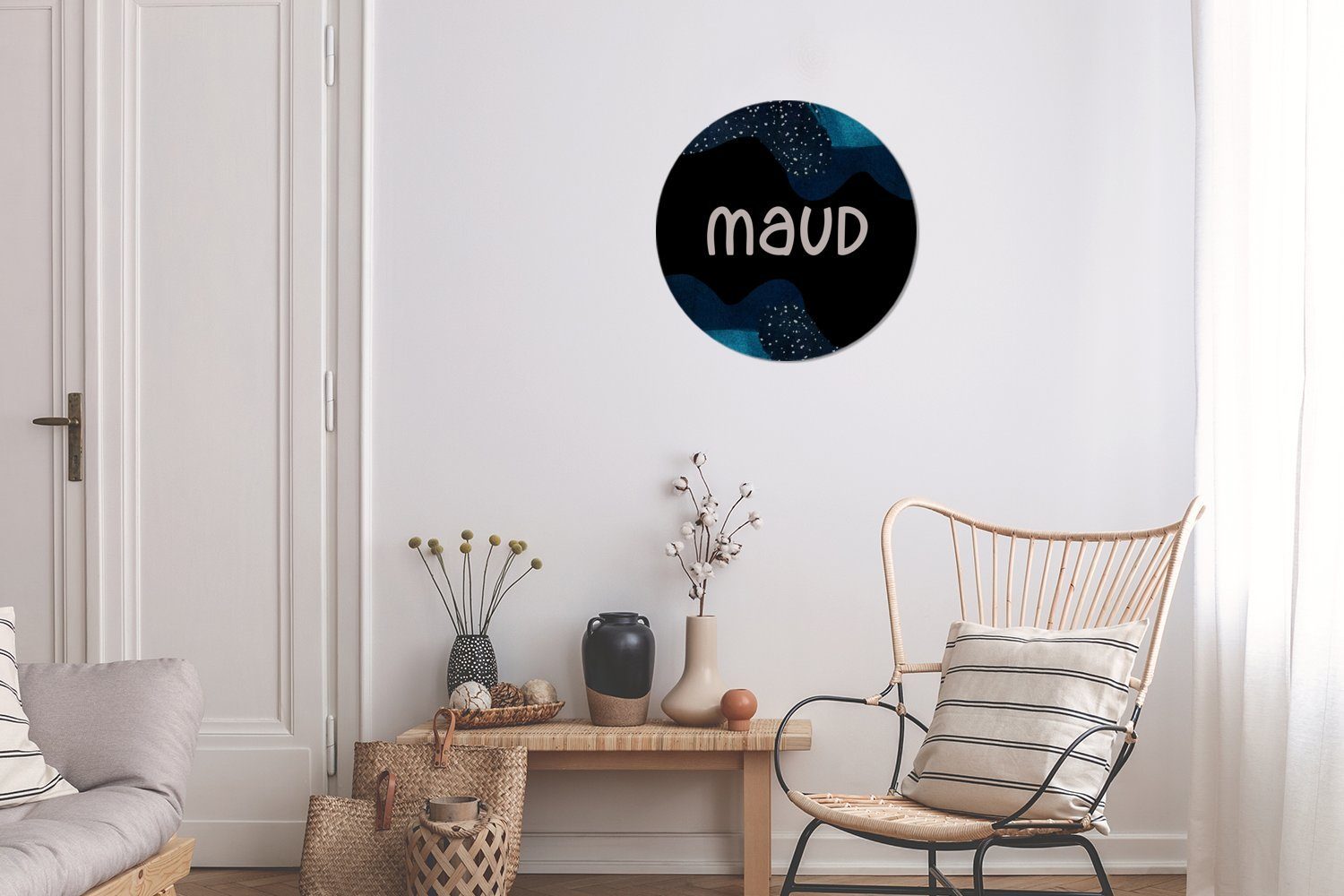 MuchoWow Wandsticker Maud - Pastell Wohnzimmer Tapetenaufkleber, für Tapetenkreis St), Rund, (1 - Mädchen Kinderzimmer