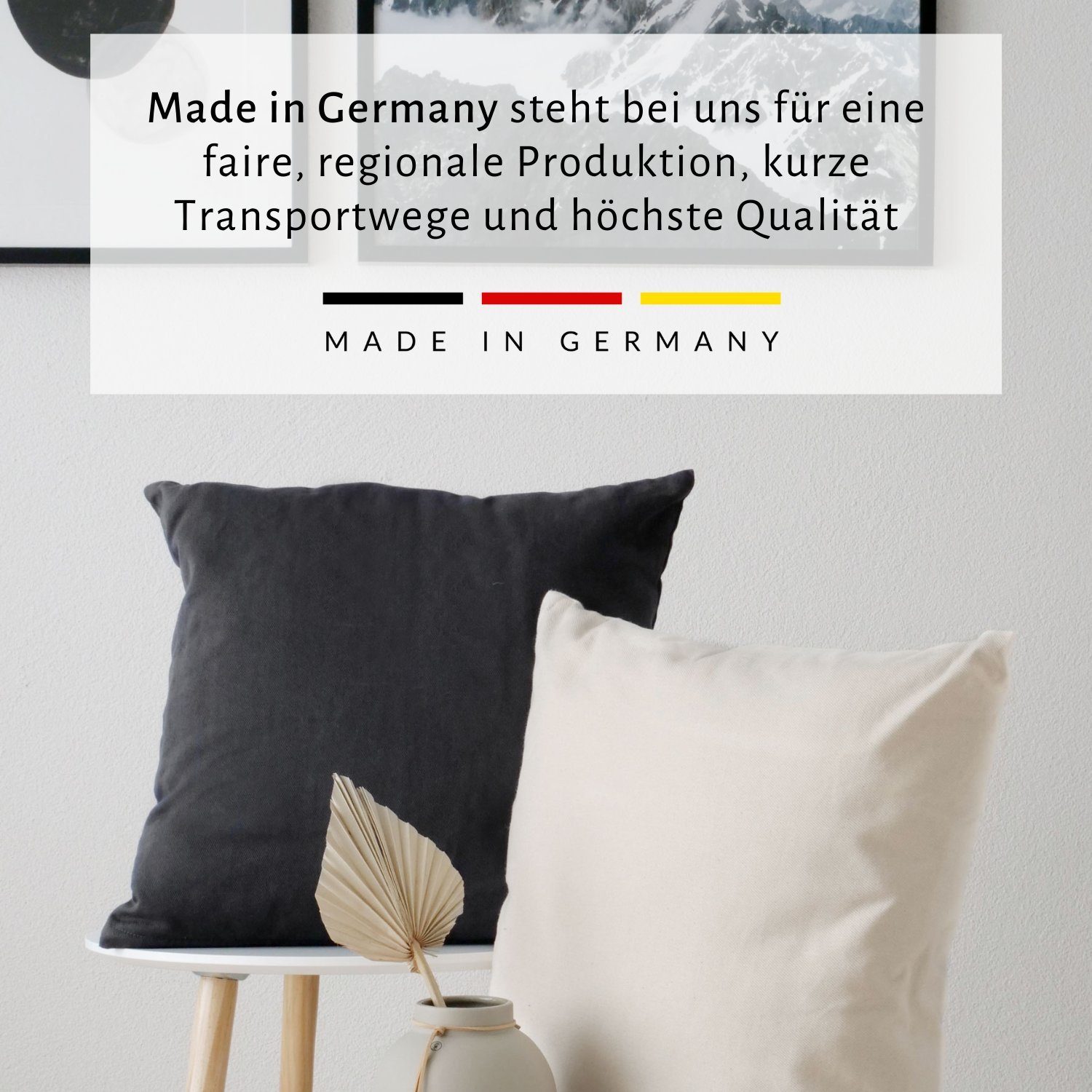 Inlets, OEKOTEX Dekokissen RIEMA Kissenhülle 50x50cm hochwertige für Germany in Germany, grau Made