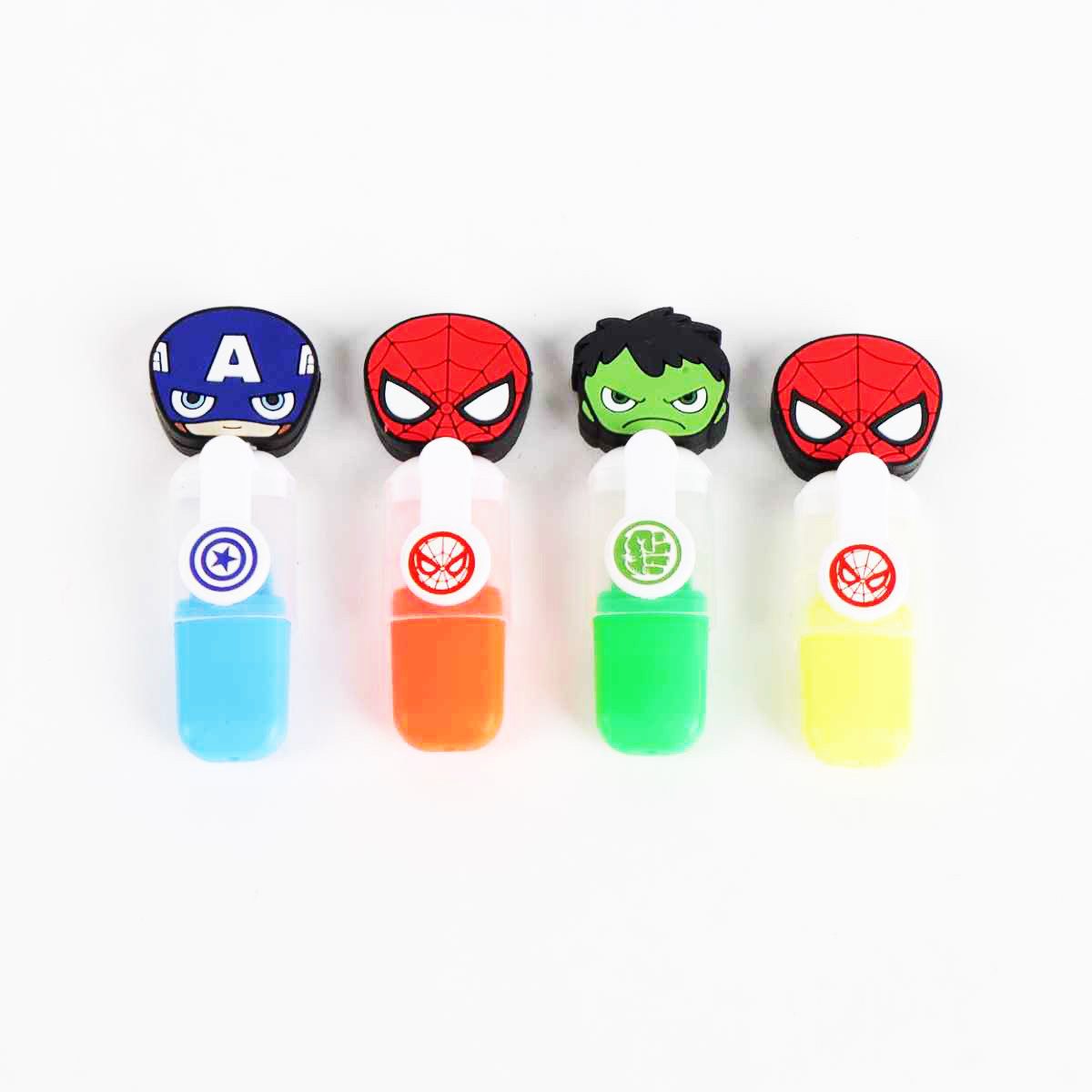 MARVEL Marker Avengers 4x Fluor Marker Set für Kinder leuchtende Farben, (4-tlg)