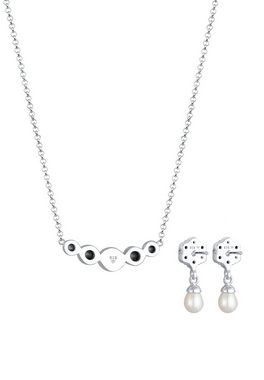 Elli Premium Schmuckset mit Perle und Kristalle 925 Silber