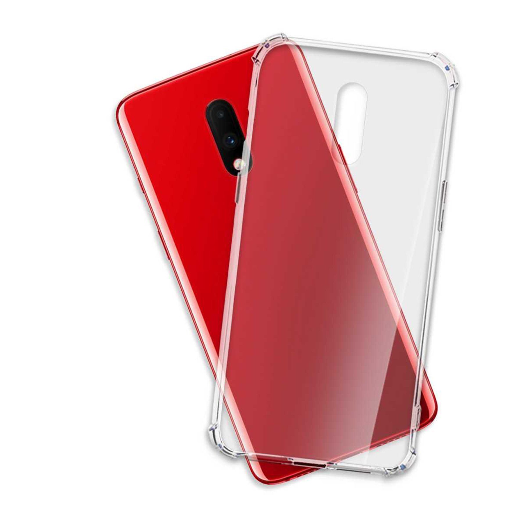 mtb more energy Smartphone-Hülle Clear Armor Case für OnePlus 7, Transparente TPU Schutzhülle Case Backcover mit Anti-Shock Verstärkung