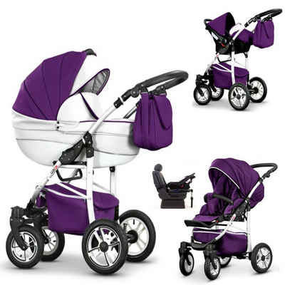 babies-on-wheels Kombi-Kinderwagen Cosmo Eco 4 in 1 inkl. Autositz und Iso Base - 17 Teile - von Geburt bis 4 Jahre in 16 Farben