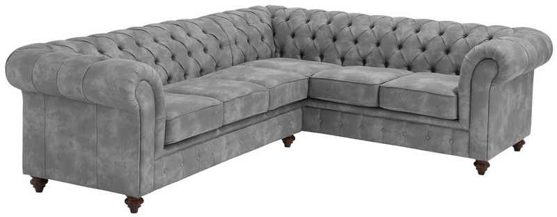 Home affaire Chesterfield-Sofa Chesterfield Ecksofa, auch in Leder L-Form, hochwertige Knopfheftung, langer Schenkel links oder rechts wählbar