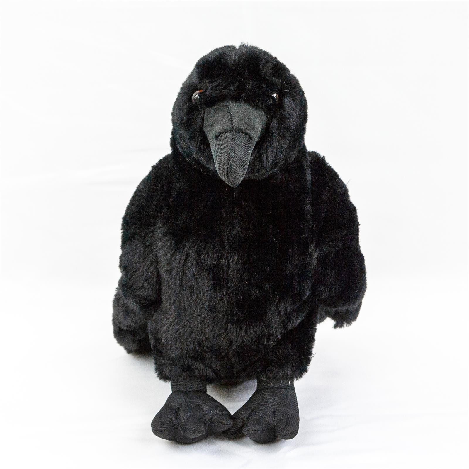 Teddys Rothenburg Kuscheltier Rabe stehend 33 cm schwarz Plüschtier Stoffrabe (Stofftier, Stoffvogel, Plüschvogel, Plüschrabe)