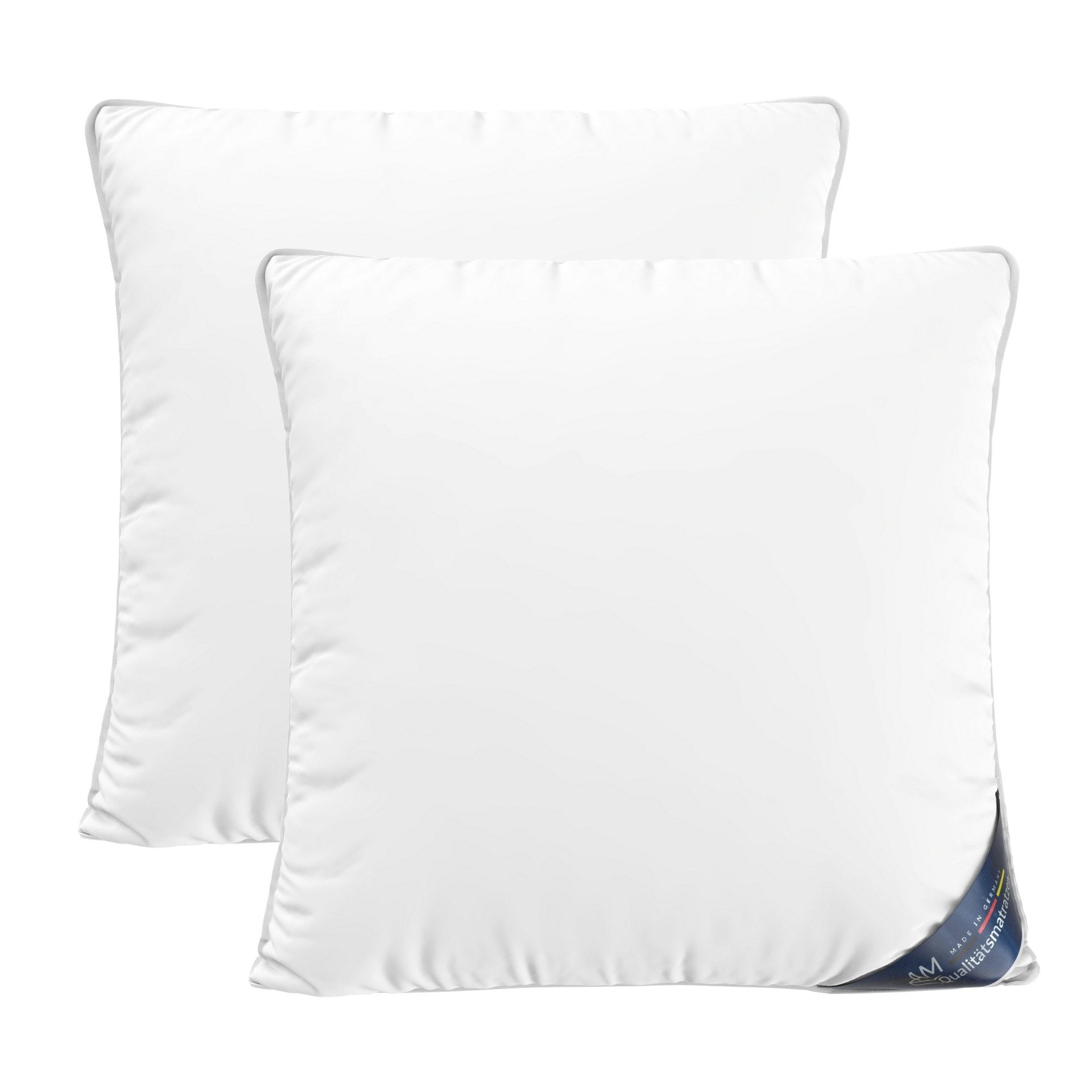 DormiGood Microfaserkissen 2er Set Premium Kopfkissen Mikrofaser, Allergiker geeignet, Seitenschläfer, Rückenschläfer, 80x80 cm
