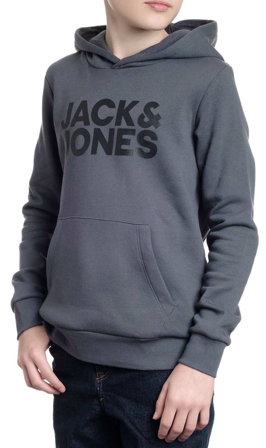 Kapuzenpullover Junior Jack & Jones Darkslate-Black Unifarbe
