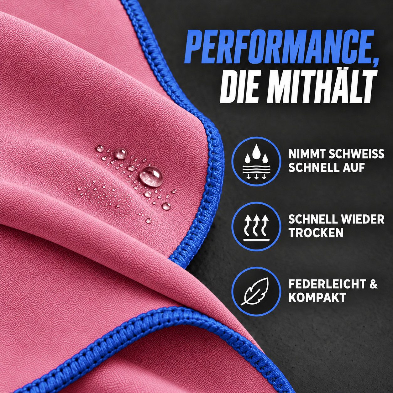 NirvanaShape Sporthandtuch NirvanaShape Mikrofaser Fitnesshandtuch mit Ecktasche und Knöpfen, saugfähig, leicht, schnelltrocknend, für Reisen, Fitness, Yoga, Sa – Bild 4 von 5