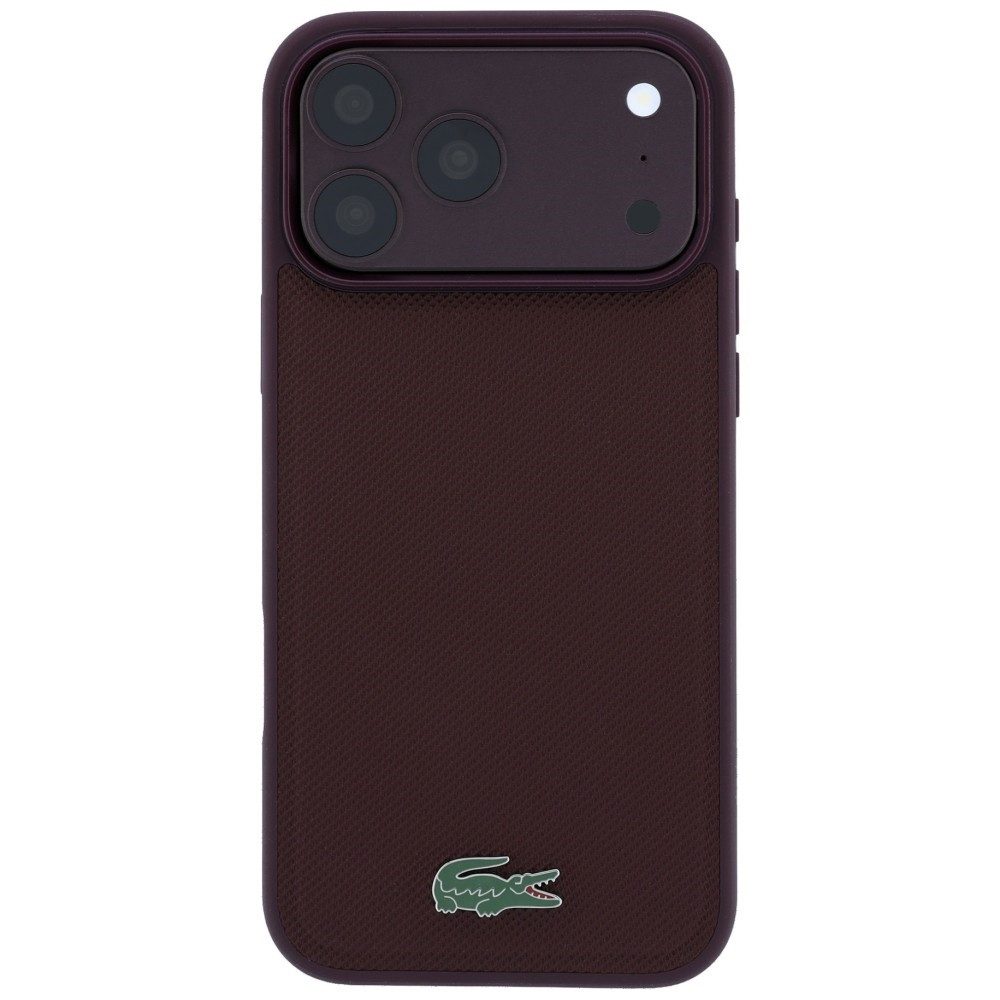 Lacoste Handyhülle iPhone 18 Pro MagSafe Petit Pique Hülle burgundy Logo Krokodil 6,3 Zoll, Kantenschutz – Bild 3 von 5