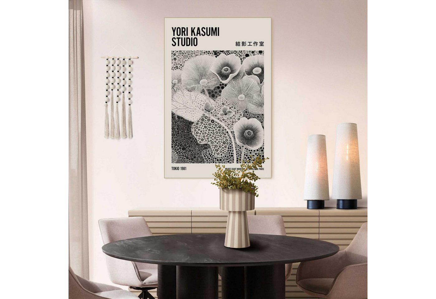 Reinders! Wandbild Yori Kasumi – Schwarzweiß, Gemälde (1 St), Wohnzimmer - Schwarz-Weiß - MDF - Berühmte Künstler - 90x60 cm
