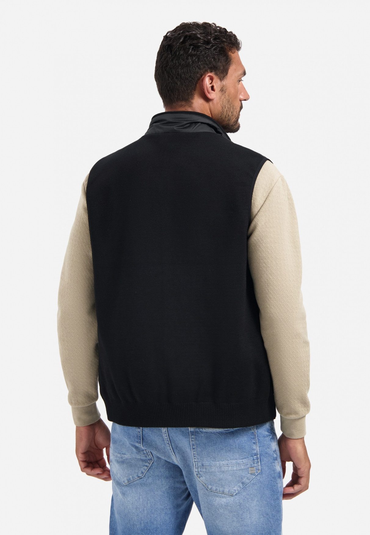 NO EXCESS Steppjacke No Excess Gesteppte Weste Bodywarmer Padded Sealed Mix With Knit