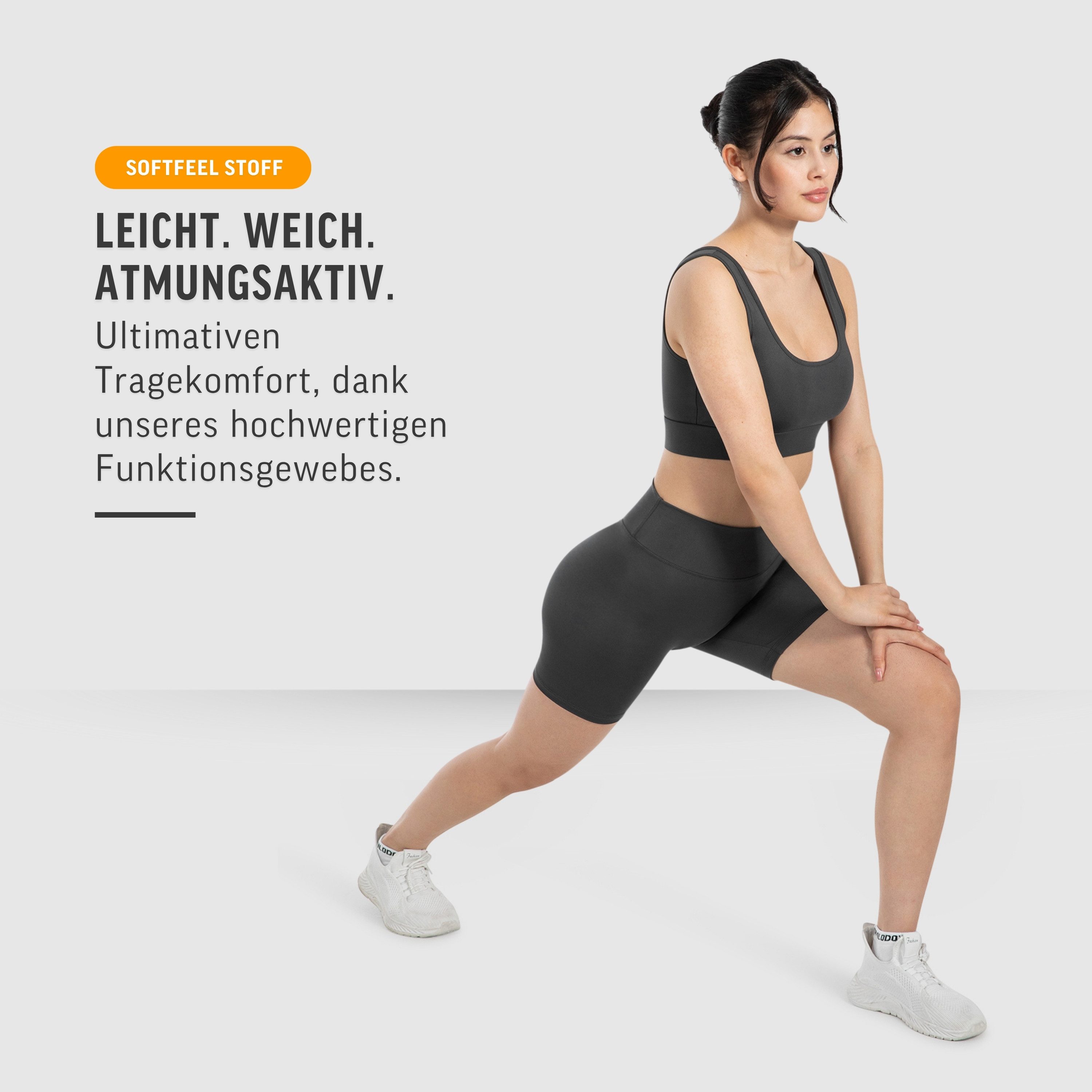 Smilodox Shorts SoftFeel Darbie, High Waist Yogashorts, atmungsaktiv & 4-Wege-Stretch Feuchtigkeitsableitende Radlerhose, schnelltrocknend, Pilates Yoga