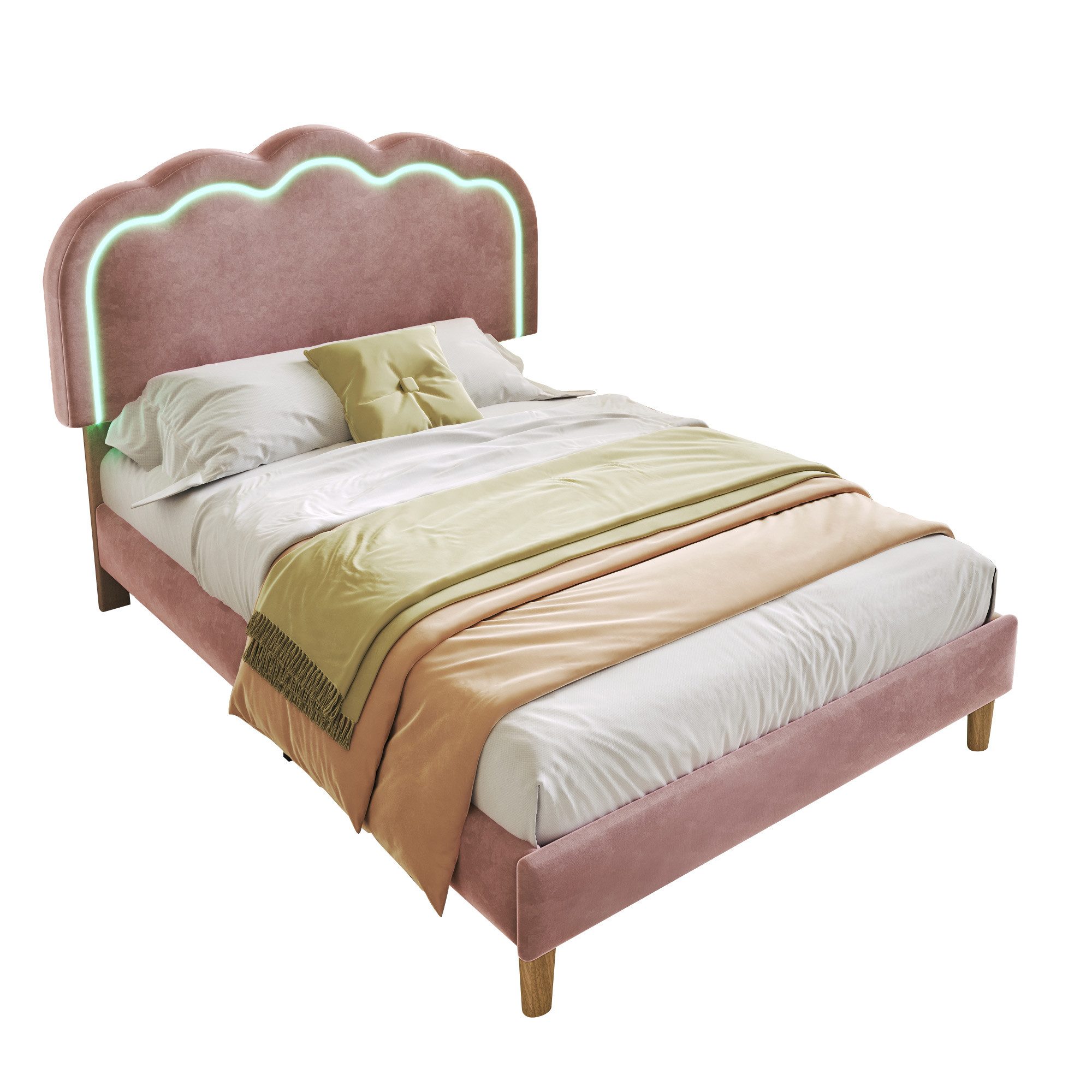 BlingBin Einzelbett Polsterbett (1-tlg., mit Lattenrost und Verstellbares K günstig online kaufen