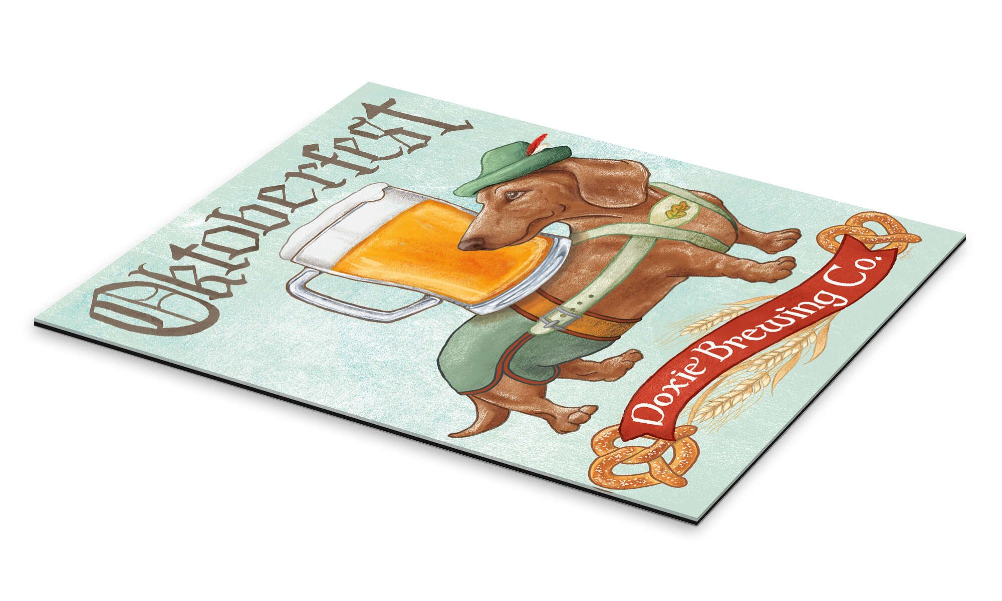 Posterlounge Wandbild Dackel III Oktoberfest, Mary Urban, erhältlich als Poster, Leinwandbild, Wandsticker oder Acrylglasbild