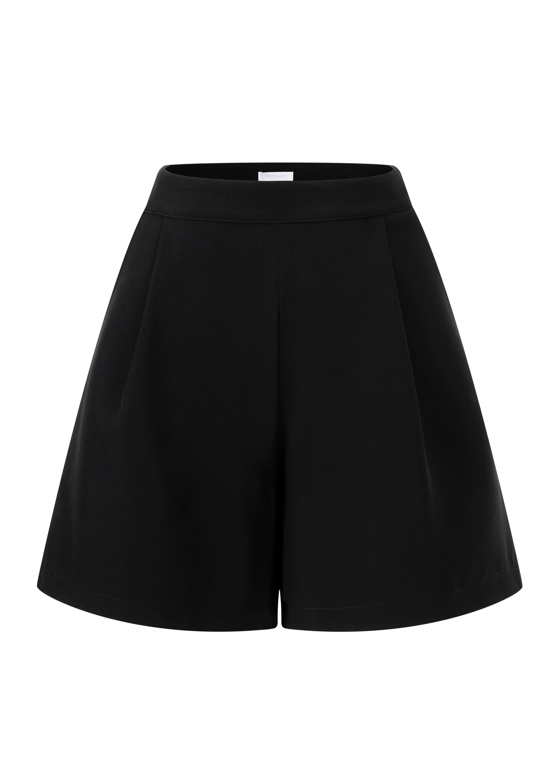 SASSYCLASSY Shorts Bundfalten Damen Shorts Elegante Hosen Damen Kurz Schwar günstig online kaufen