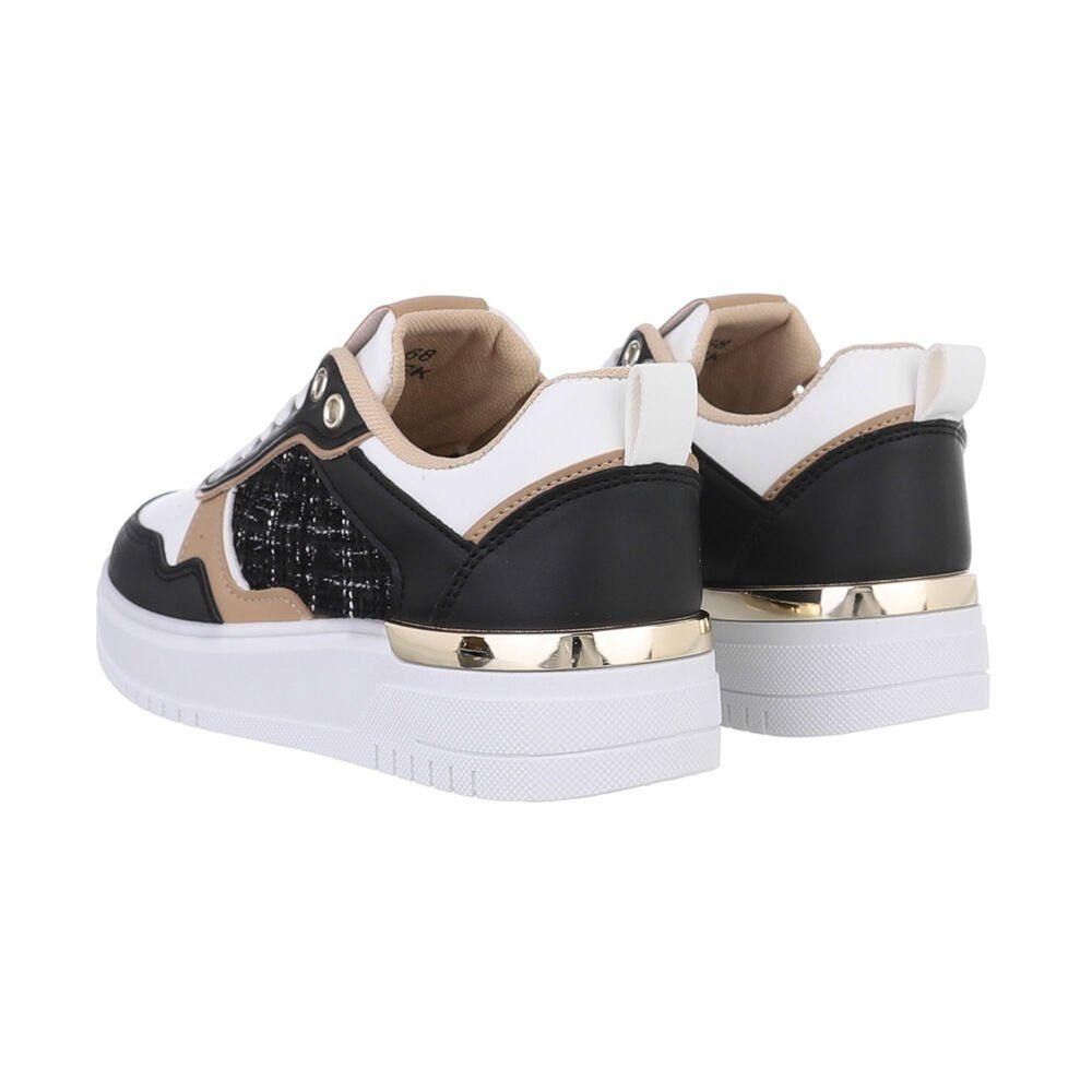 Ital-Design Damen Low-Top Freizeit Sneaker (85878438) Flach Sneakers Low in Schwarz