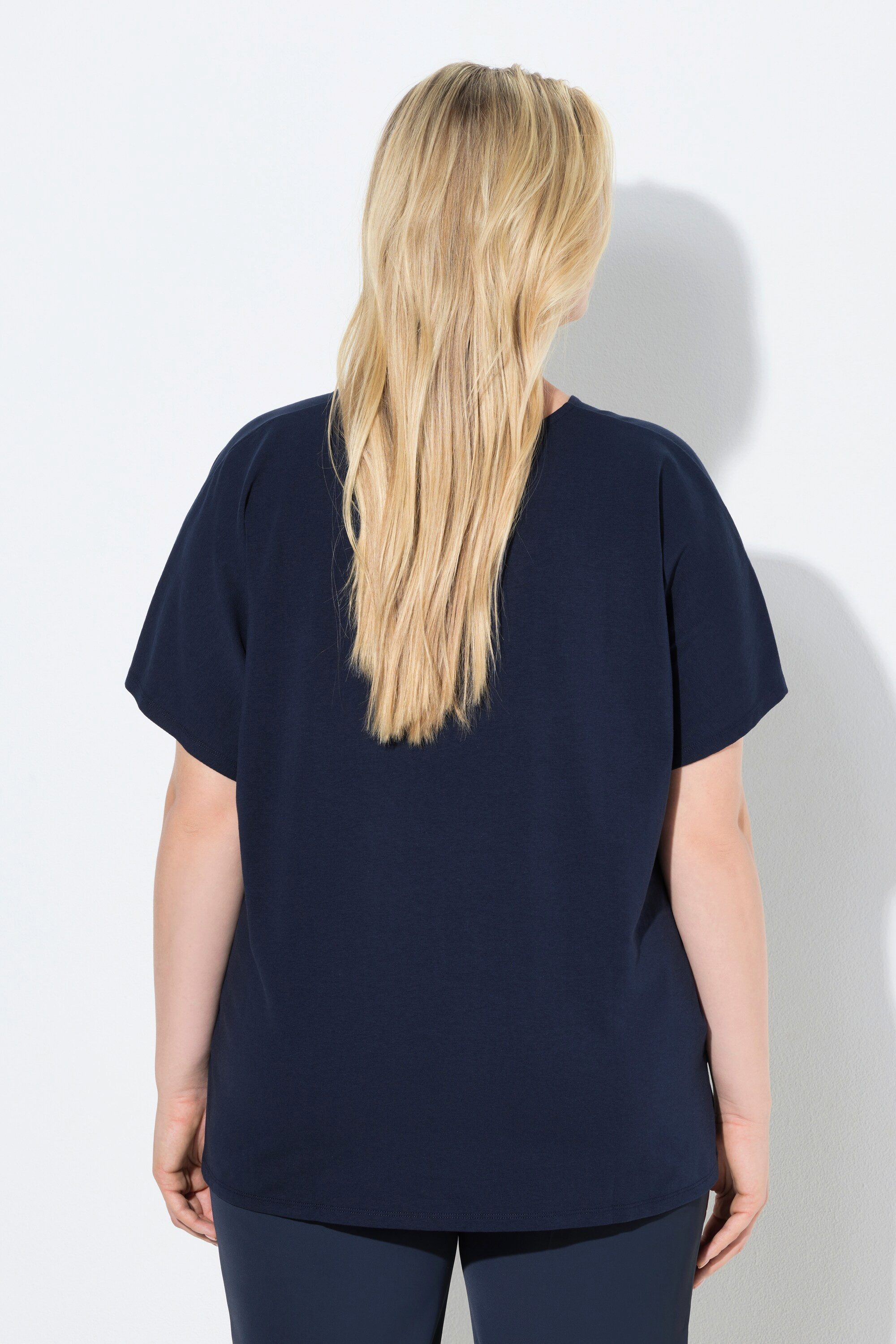 Ulla Popken T-Shirt T-Shirt Oversized Carré-Ausschnitt Halbarm