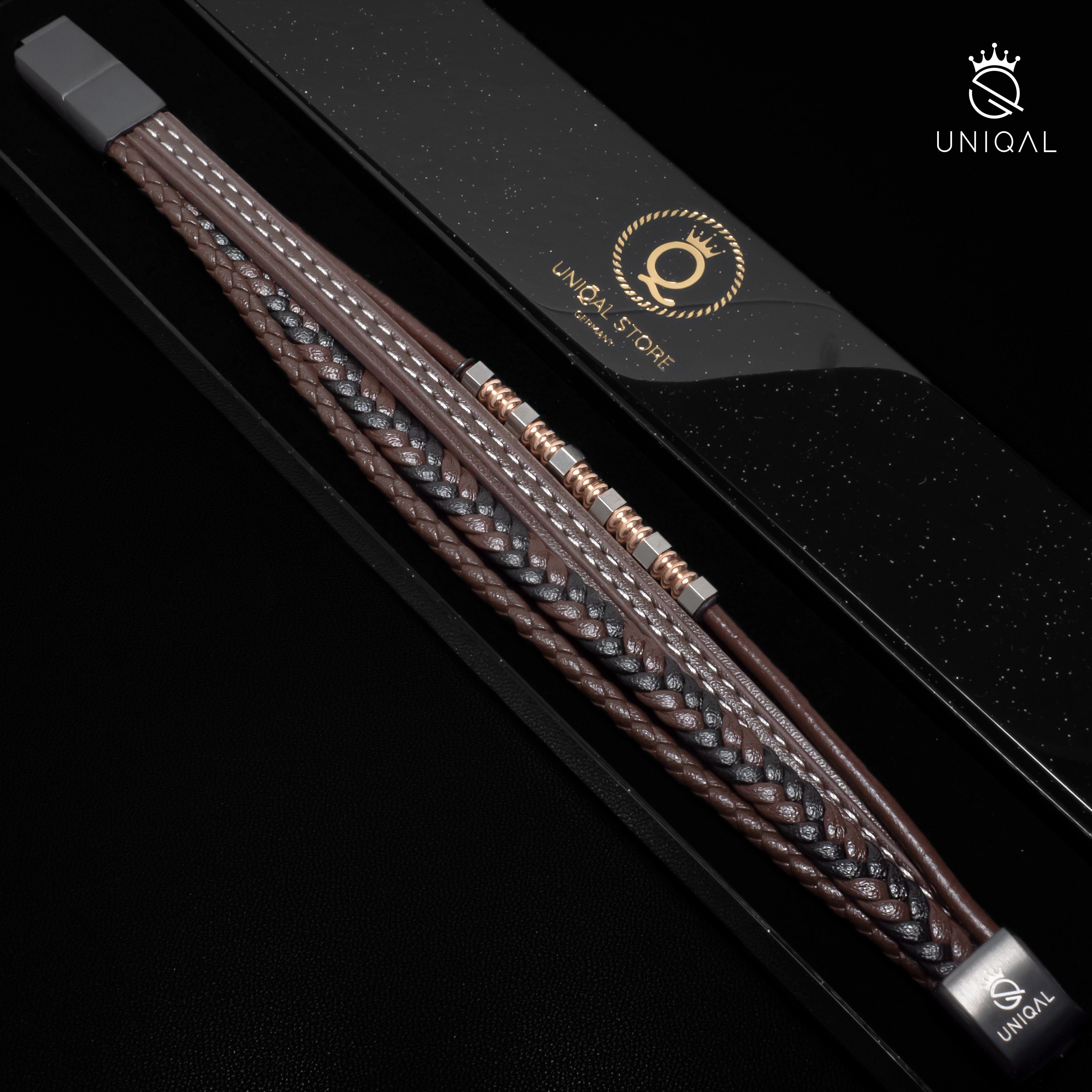 UNIQAL.de Lederarmband Lederarmband Herren "BRICS" geflochten brown black e günstig online kaufen