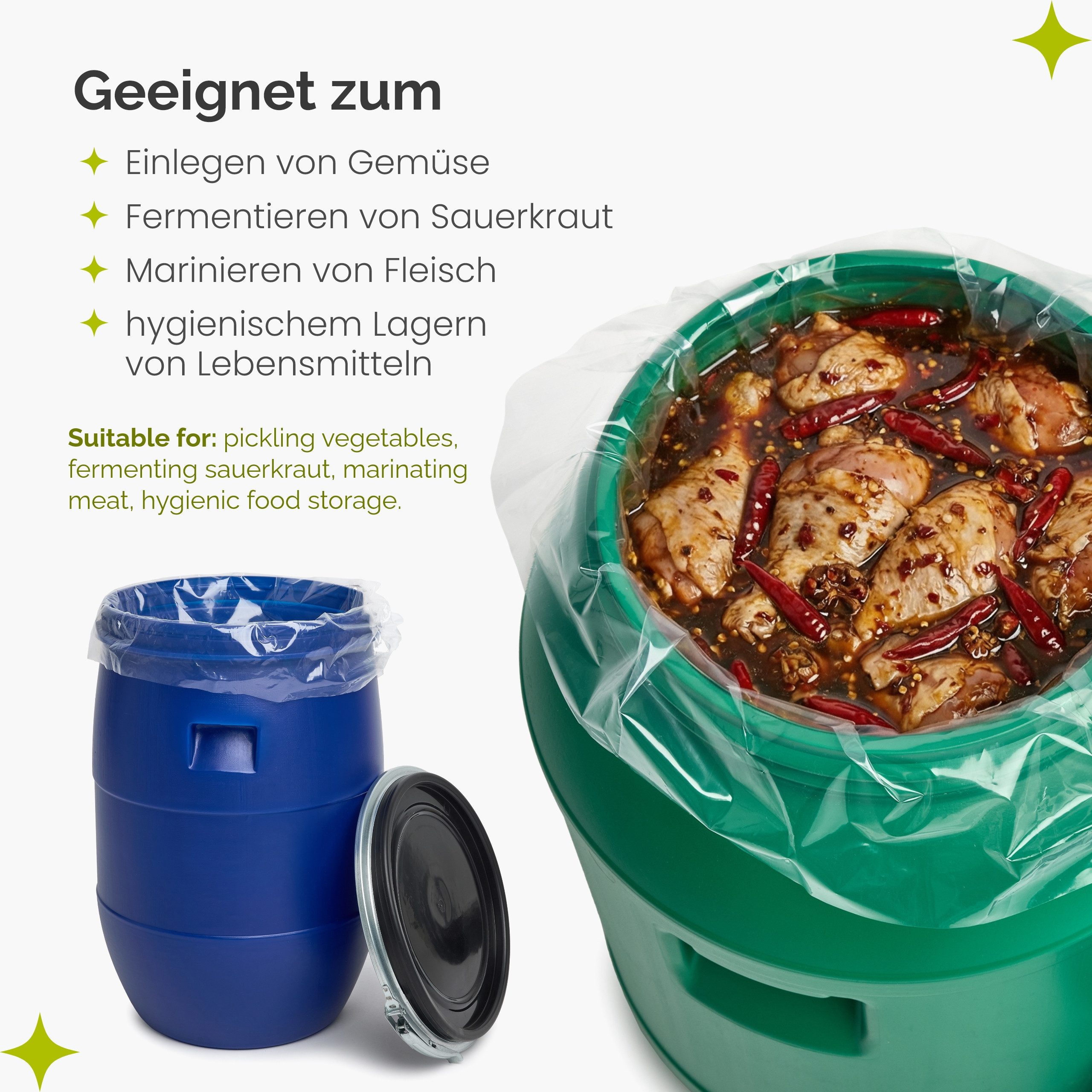 Garronda Wasserreservoir Einlegebeutel Lebensmittelecht PE Beutel für Fass und Eimer GD-0180, 60 l, (10-tlg) – Bild 5 von 5