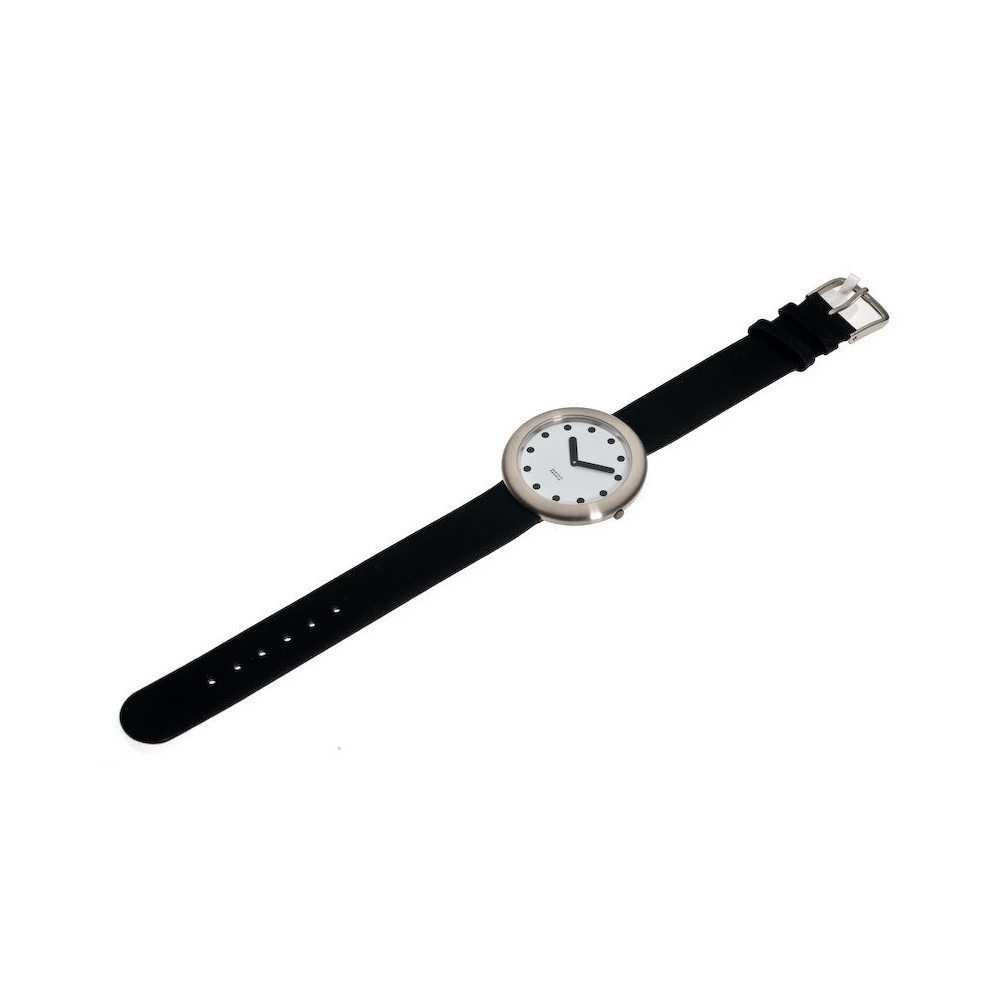 Watchpeople Quarzuhr Damen Armbanduhr Liz Edelstahl Lederband Olive Weiß WP-9000191, flach und leicht, schwarze Zeiger, versenkte Krone im Gehäuse