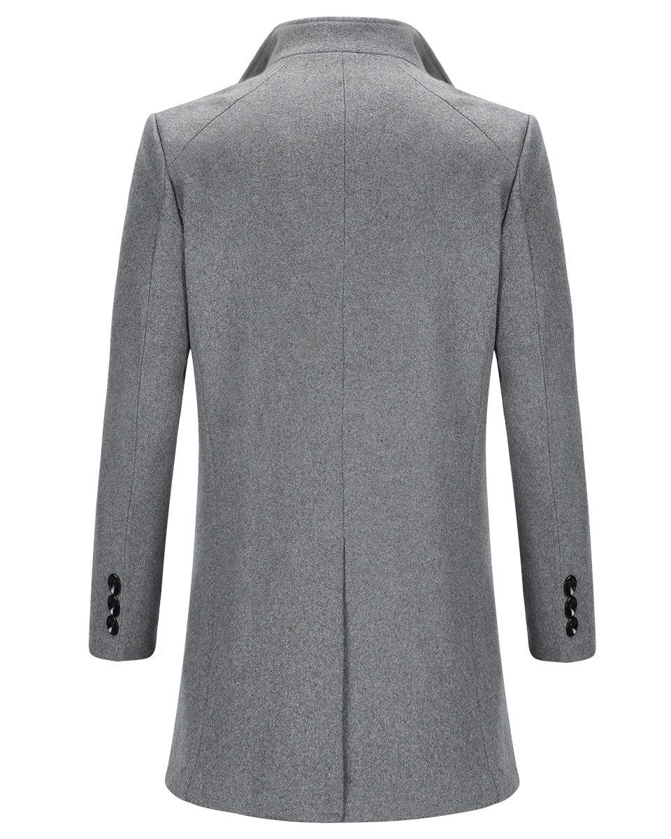 Allthemen Wollmantel mittellanger Wintermantel mit Stehkragen Herrenmantel günstig online kaufen