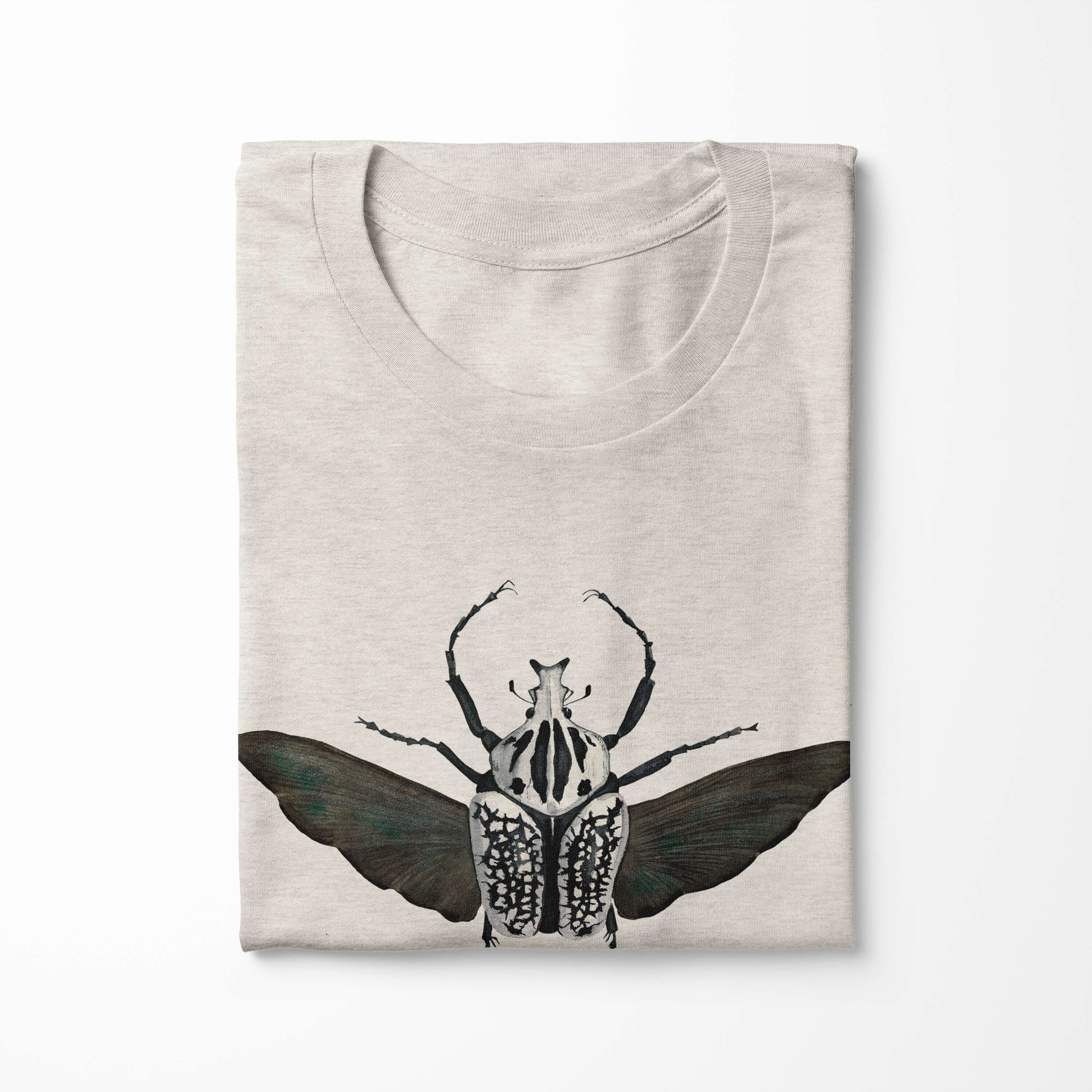 T-Shirt T-Shirt Sinus Aquarell Organic Bio-Baumwolle Ökomode Shirt Farbe Art Herren (1-tlg) Nachhaltig 100% Käfer Motiv