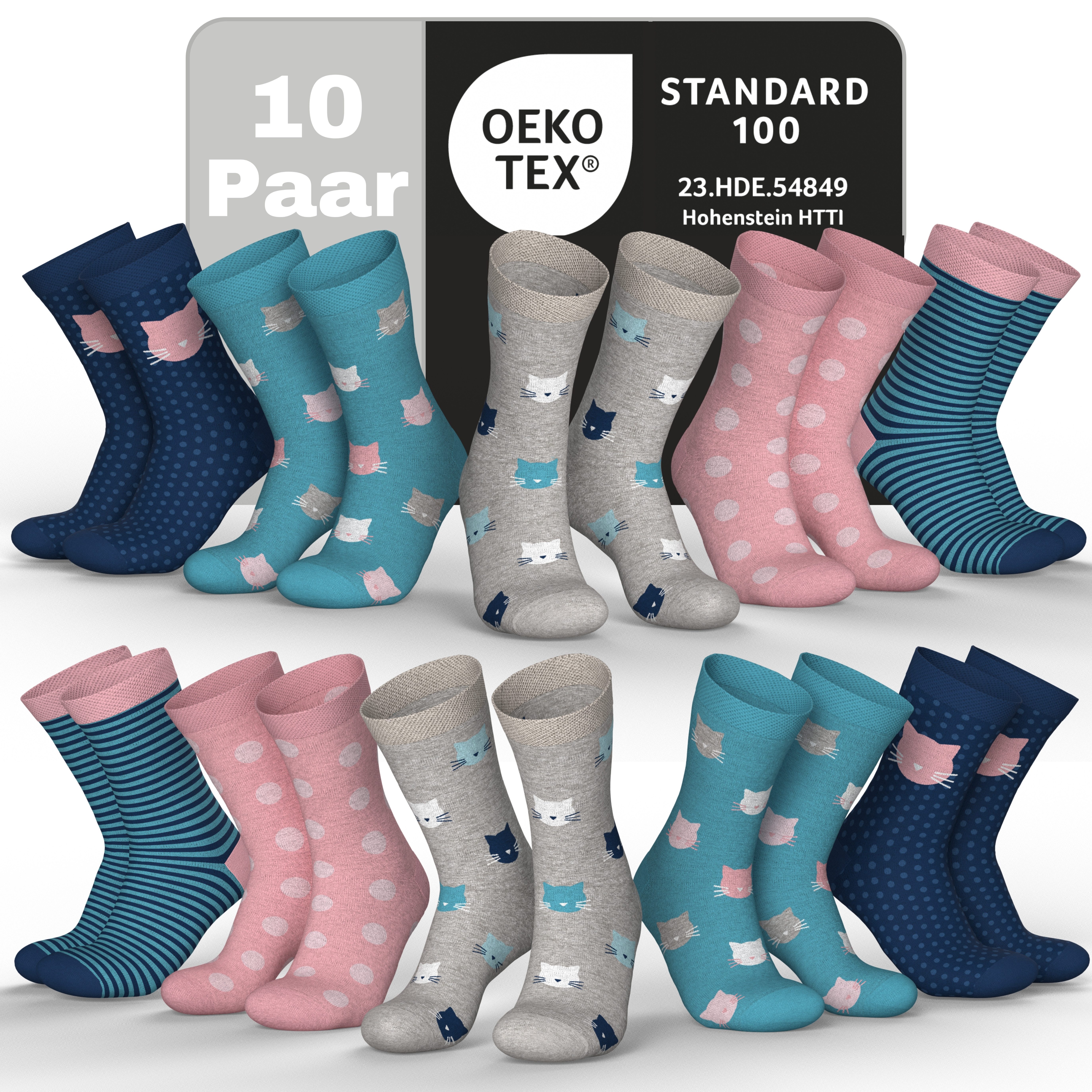 MEDOLY Socken für Kinder (10 Paar) Socken Mädchen & Jungen, aus 72% Baumwolle - ohne einschneidenden Bund