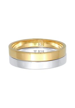 Elli Ring-Set Bandring Basic Bi-Color Set (2 tlg) 925 Silber, Bi Color_Tri Color
