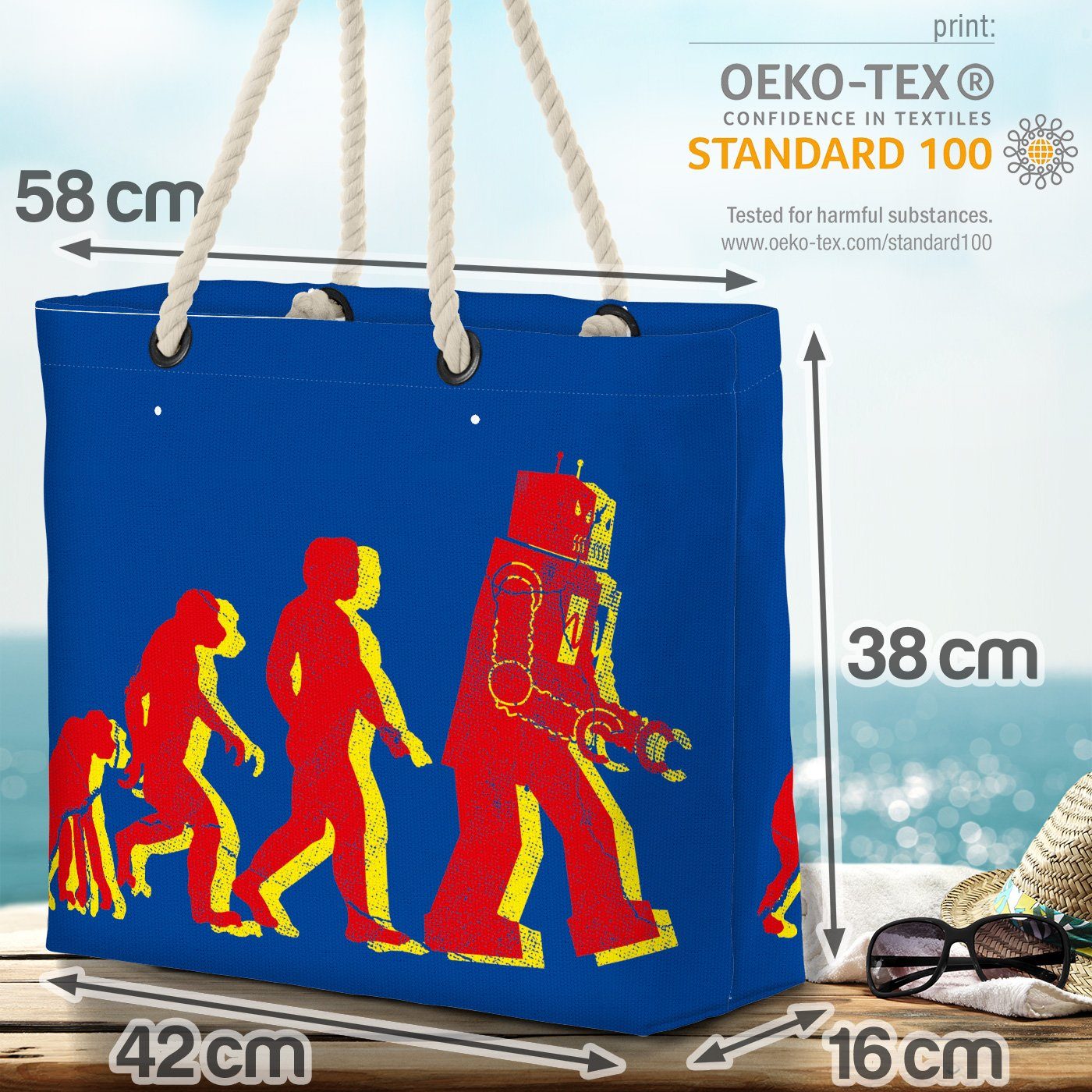 cooper Shopper bang Roboter Bag Evolution Beach sheldon big VOID Strandtasche blau (1-tlg),