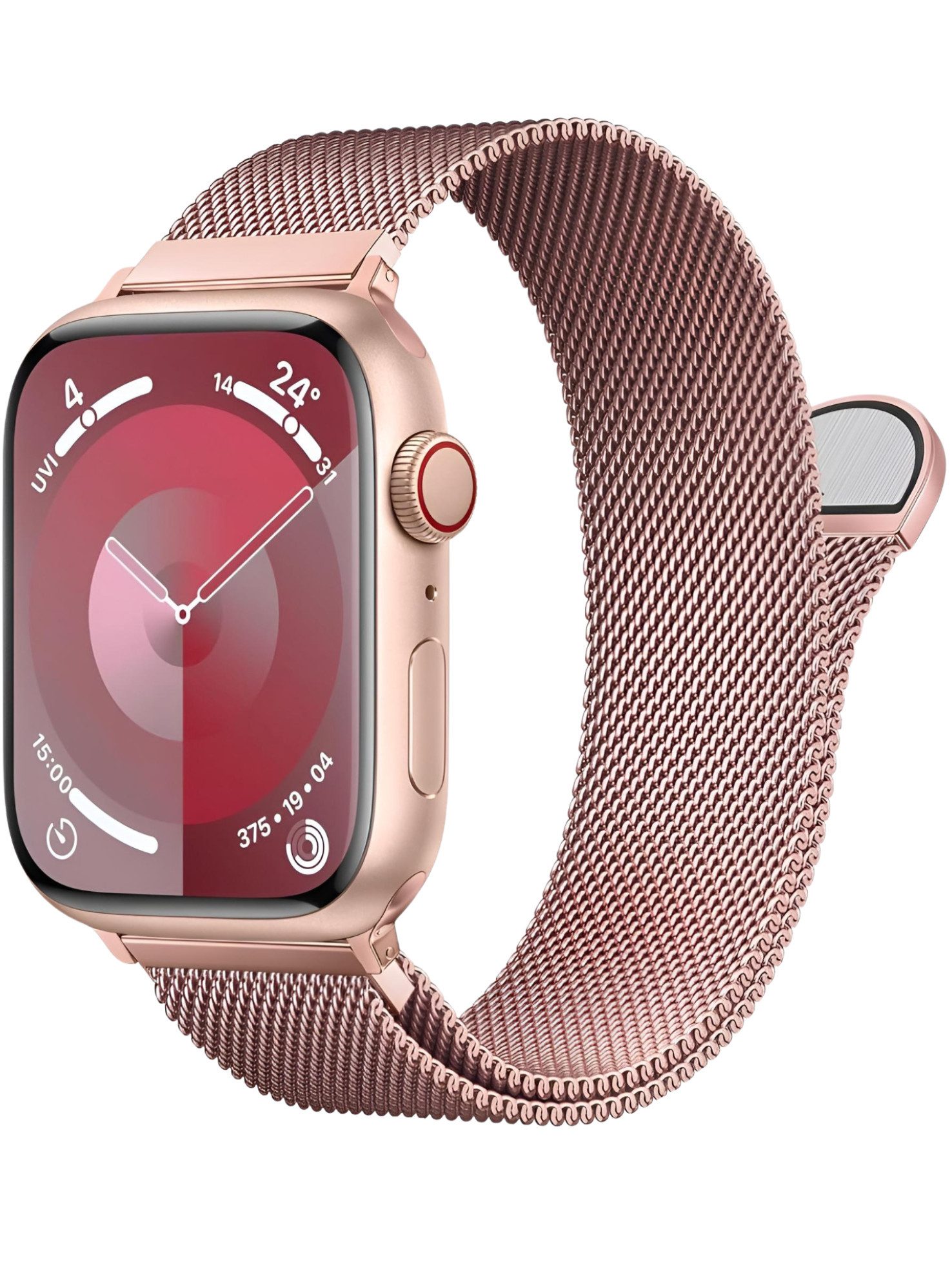 S&T Design Smartwatch-Armband Armband Edelstahl für Apple Watch Magnetisch Mesh Milanaise, Kompatibel mit Apple Watch 38 / 40 / 41/ 42 / 44 / 45 / 46 / 49 Metall