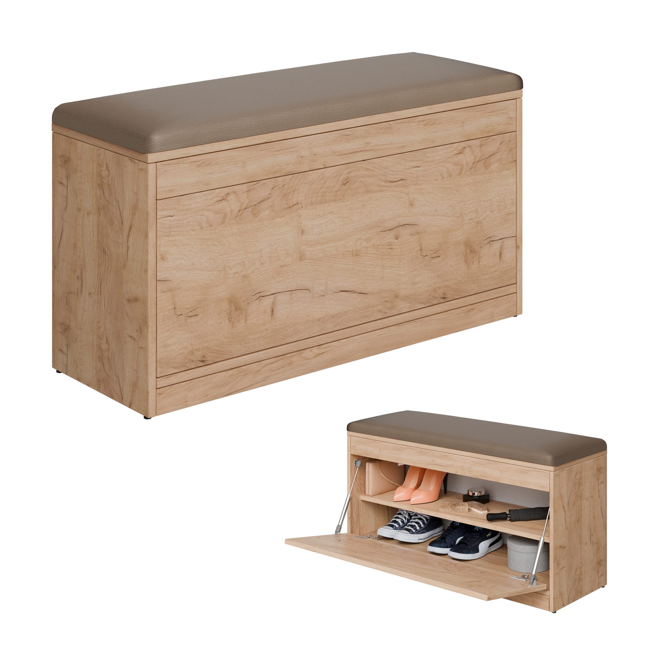 Platan Room Schuhschrank Schuhregal mit Sitzkissen, günstig online kaufen